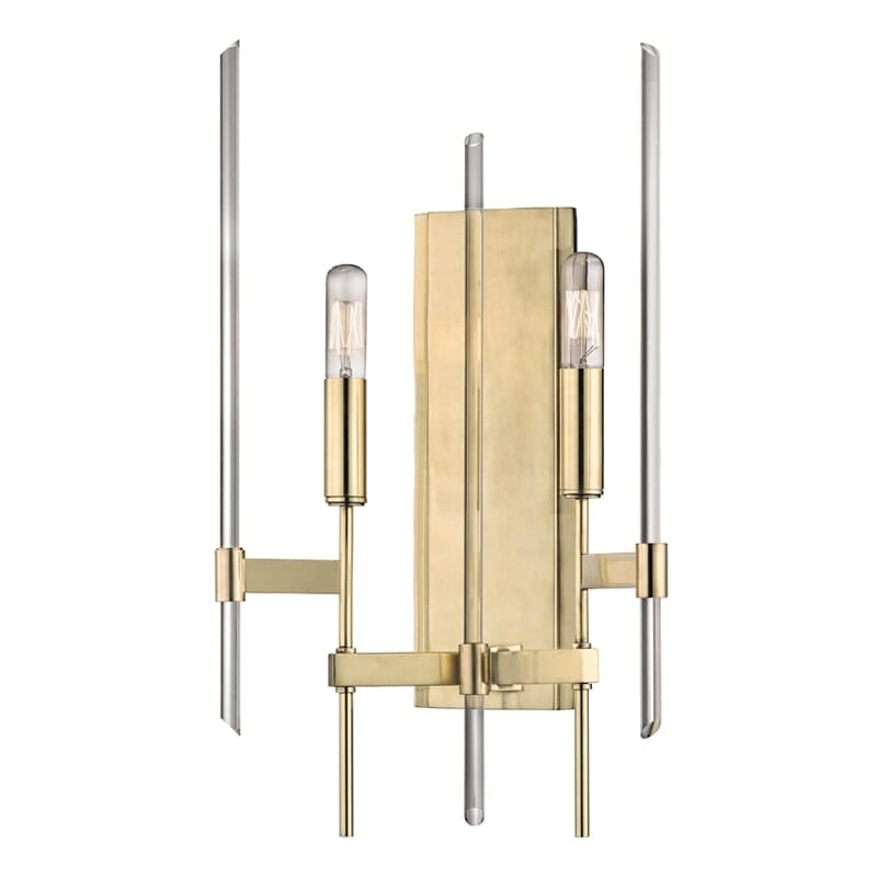 Hudson Valley Bari 2-Light 19" Wall Sconce in Aged Brass