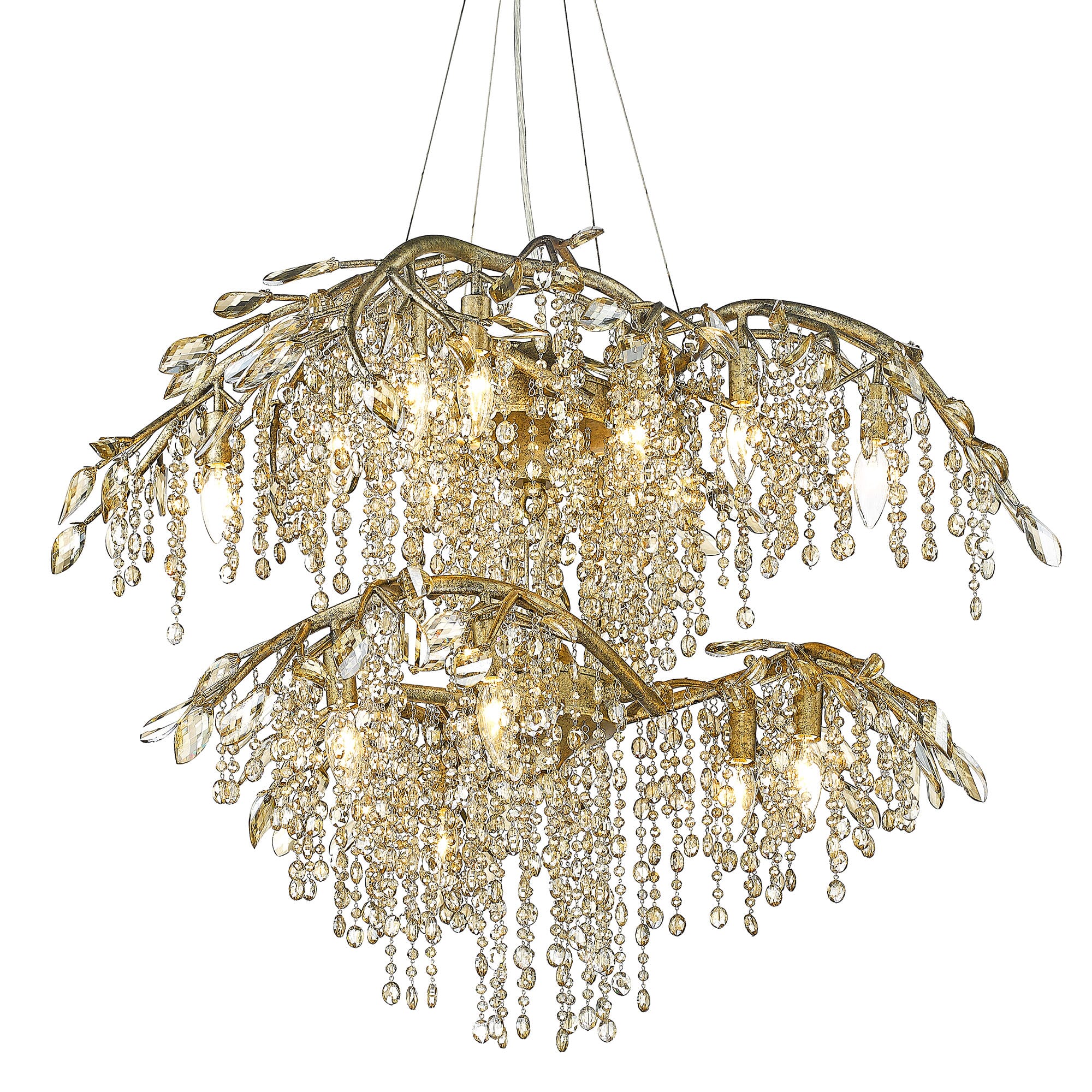 Golden Autumn Twilight 18-Light Chandelier in Mystic Gold