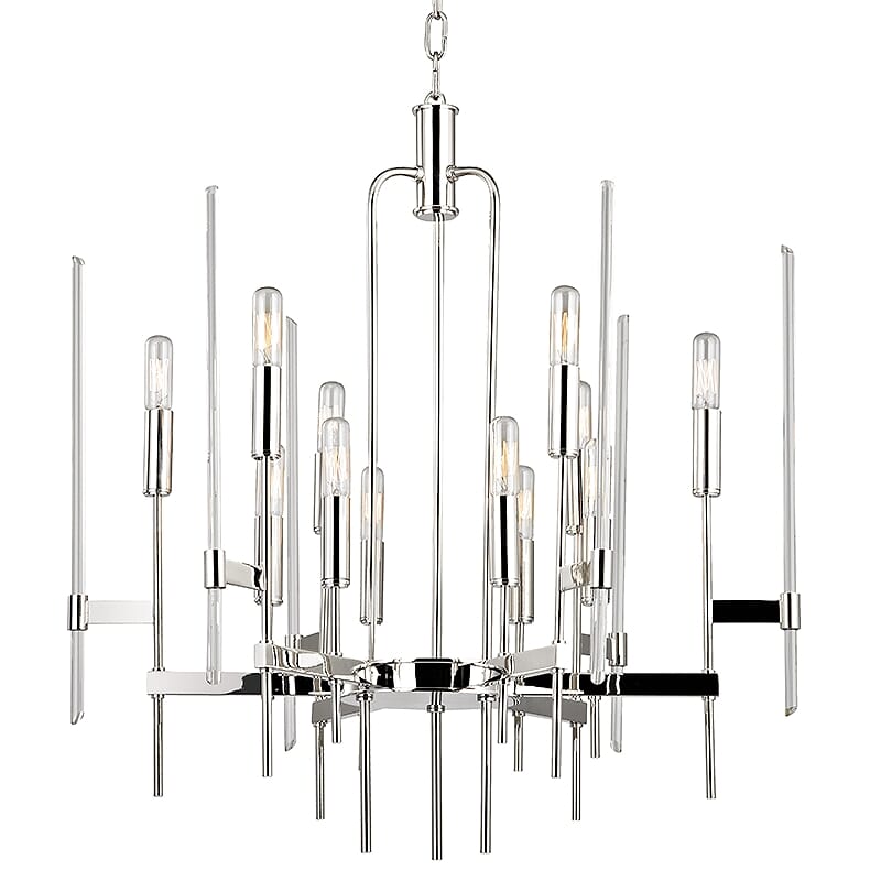 Hudson Valley Bari 12-Light Chandelier in Polished Nickel