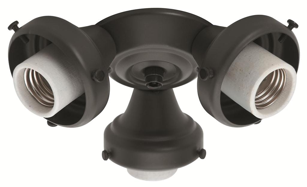 Hunter Fan 3-Light Ceiling Fan Light Kit Fitter in Black