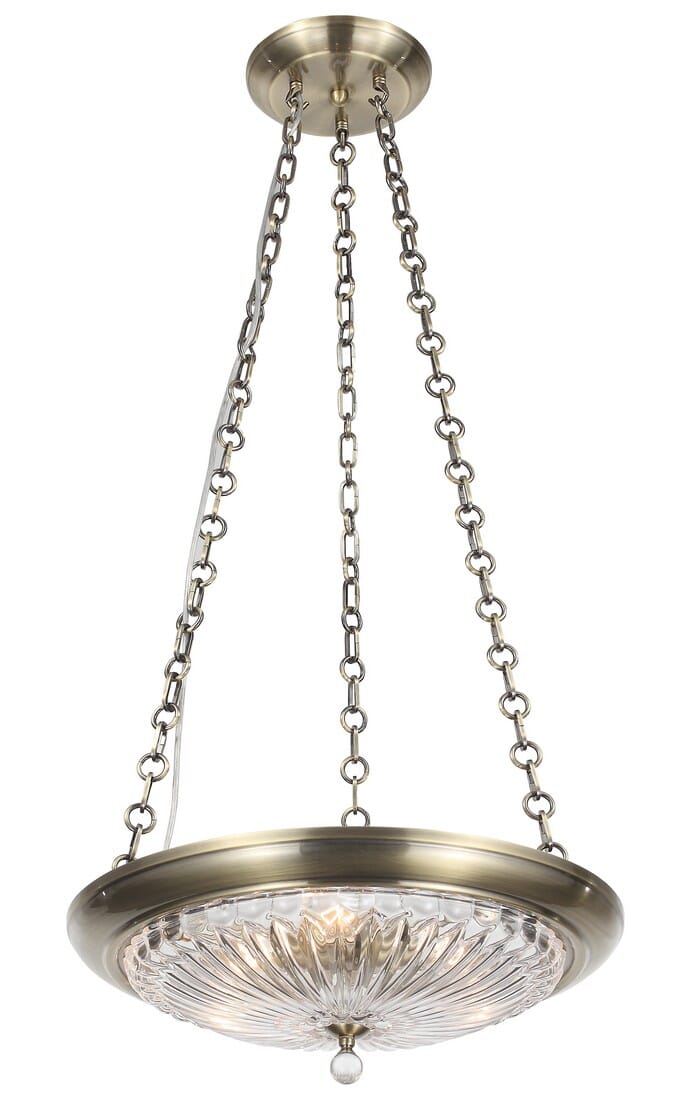 Crystorama Celina 3-Light 12" Mini Chandelier in Antique Brass