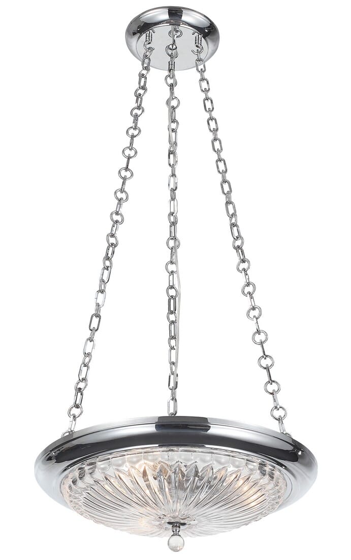 Crystorama Celina 3-Light 12" Mini Chandelier in Polished Chrome