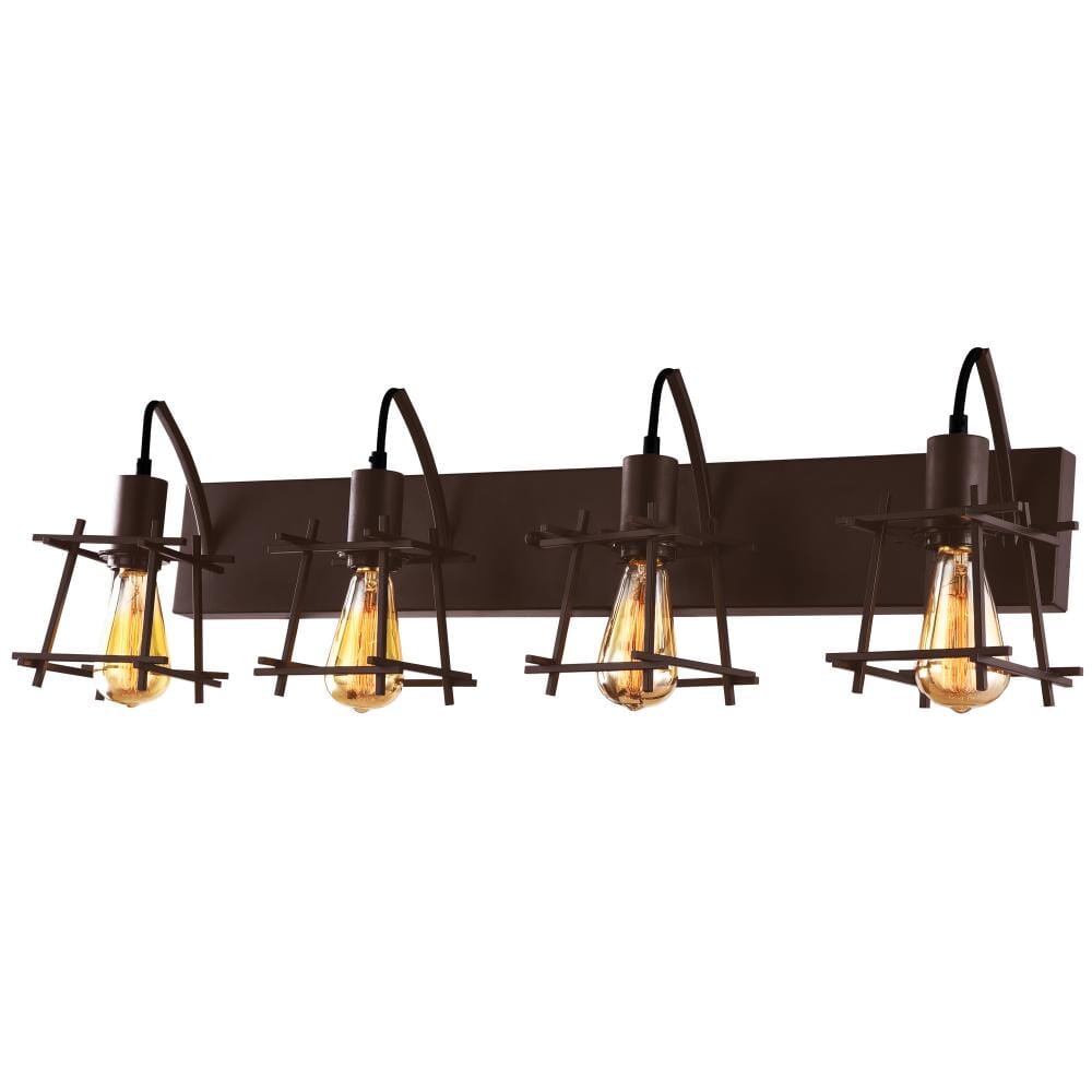 Varaluz Hashtag 4-Light 10" Bathroom Vanity Light in Warm Bronze