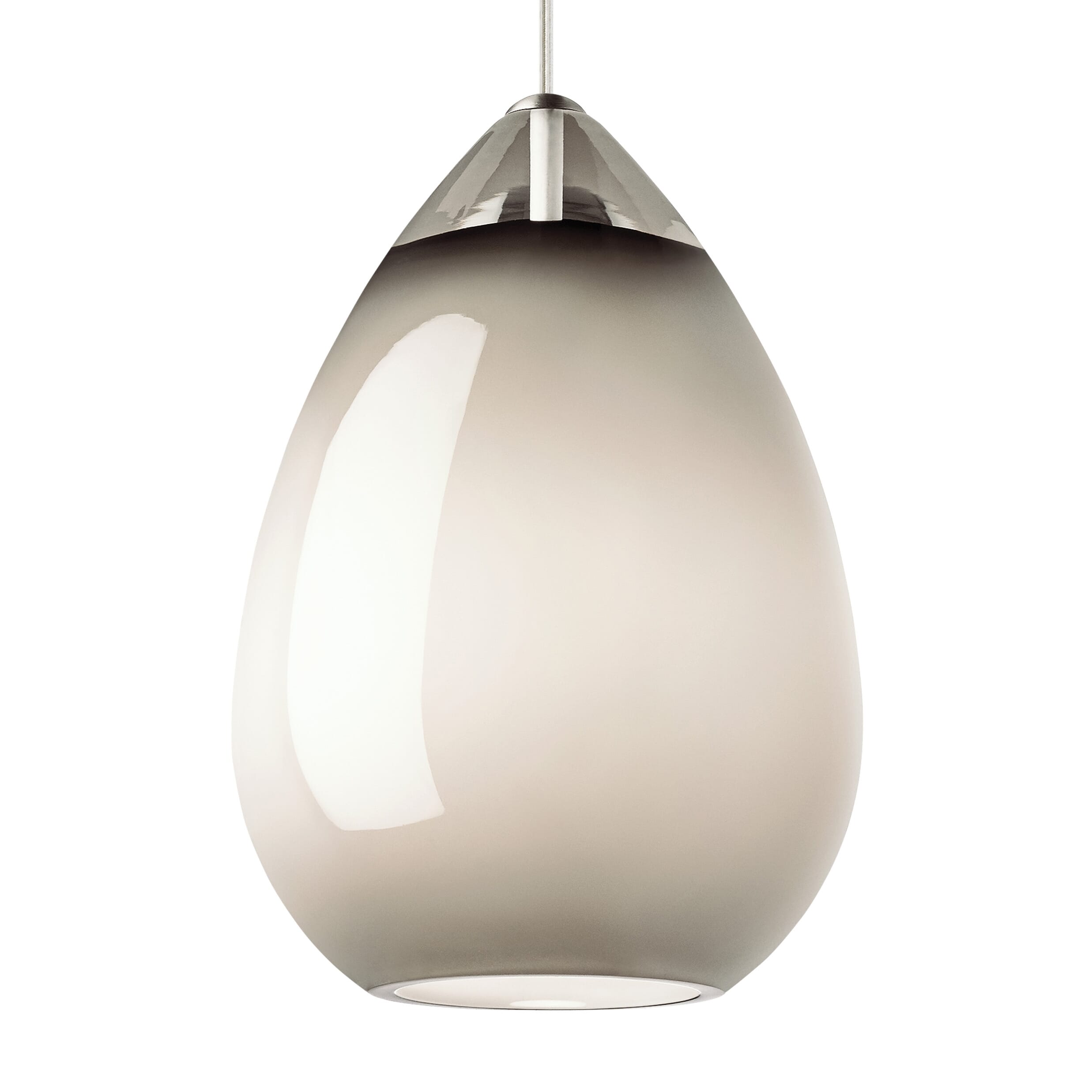 Tech Alina 2700K LED 12" Pendant Light in Satin Nickel and Smoke