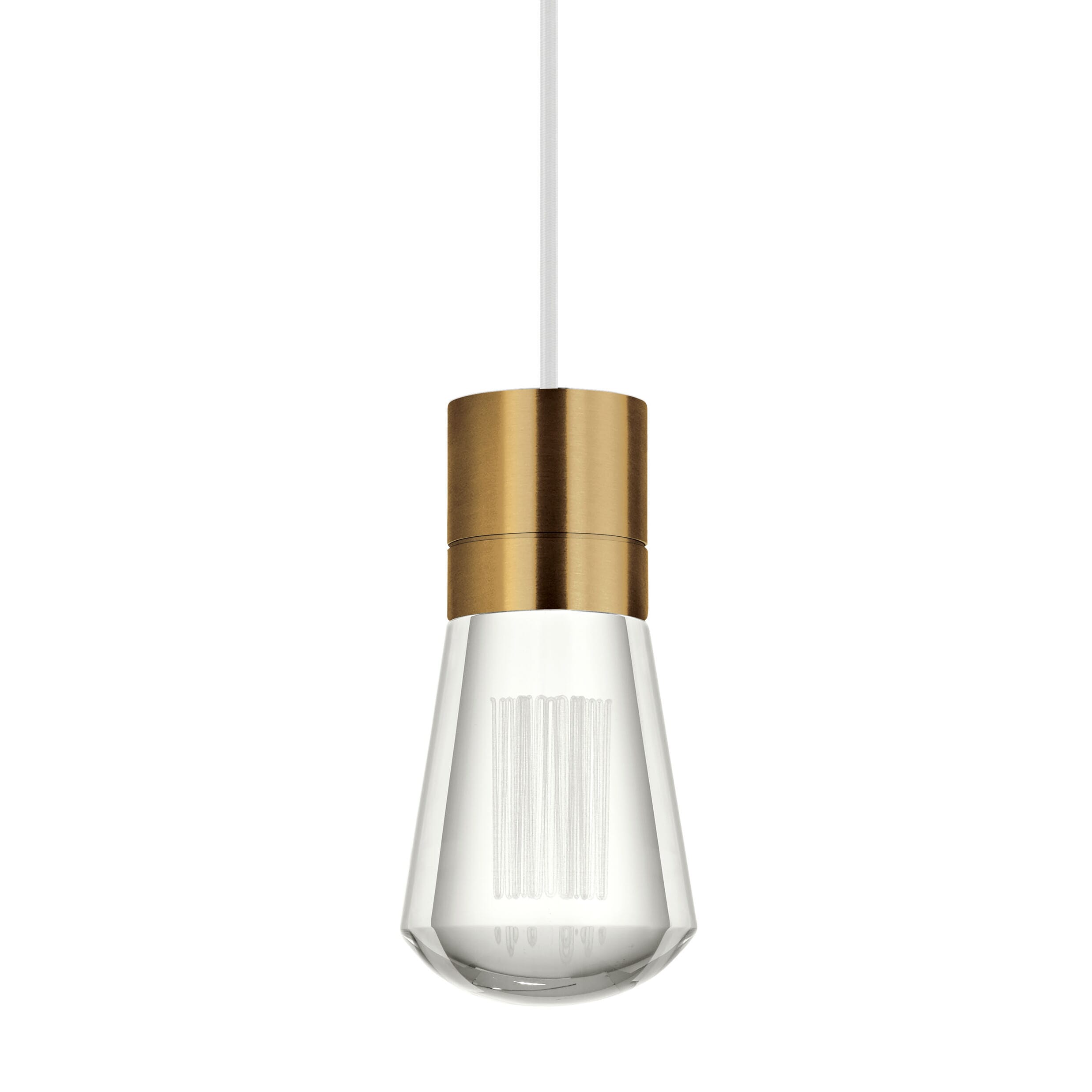 Tech Alva 2200K LED 7" Pendant Light in Aged Brass and White