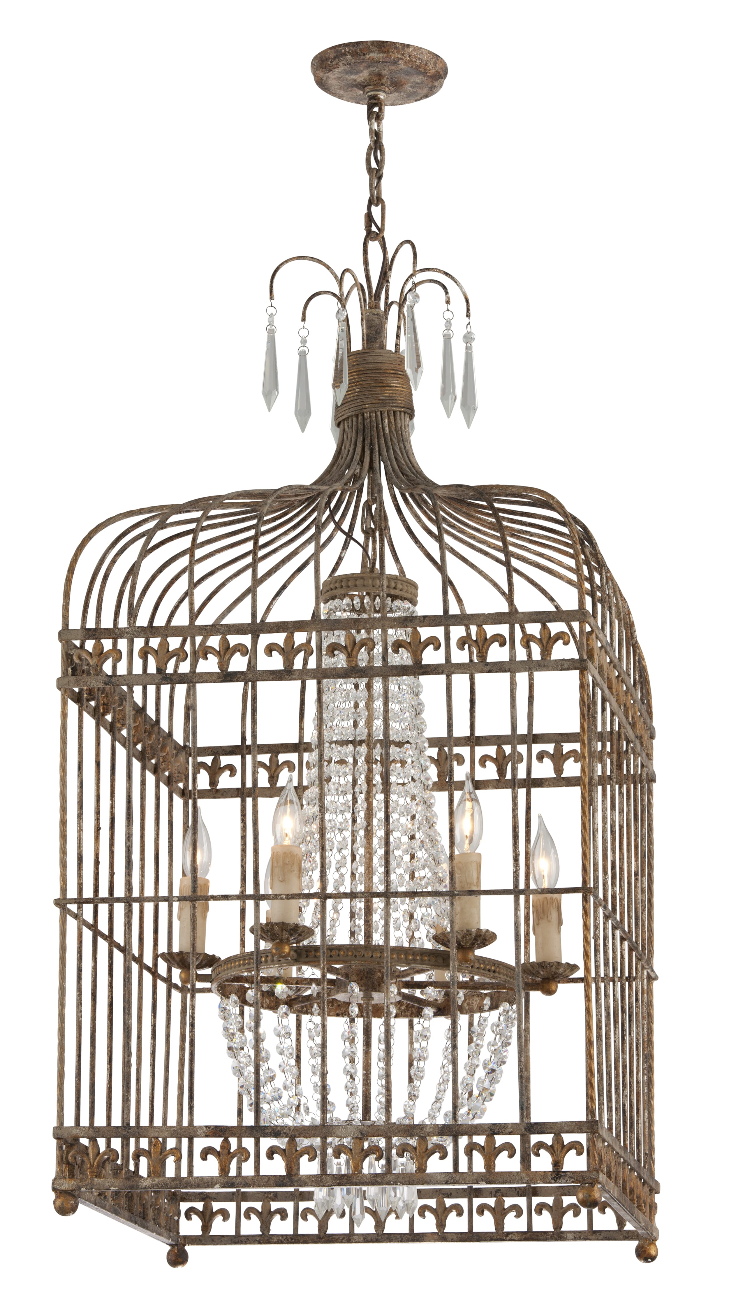 Troy Amelie 6-Light 44" Pendant Light in Provence Rust