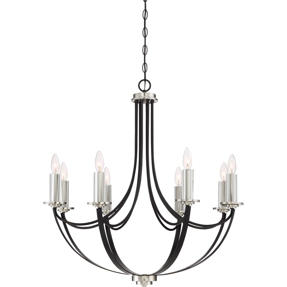 Quoizel Alana 8-Light 30" Transitional Chandelier in Mystic Black