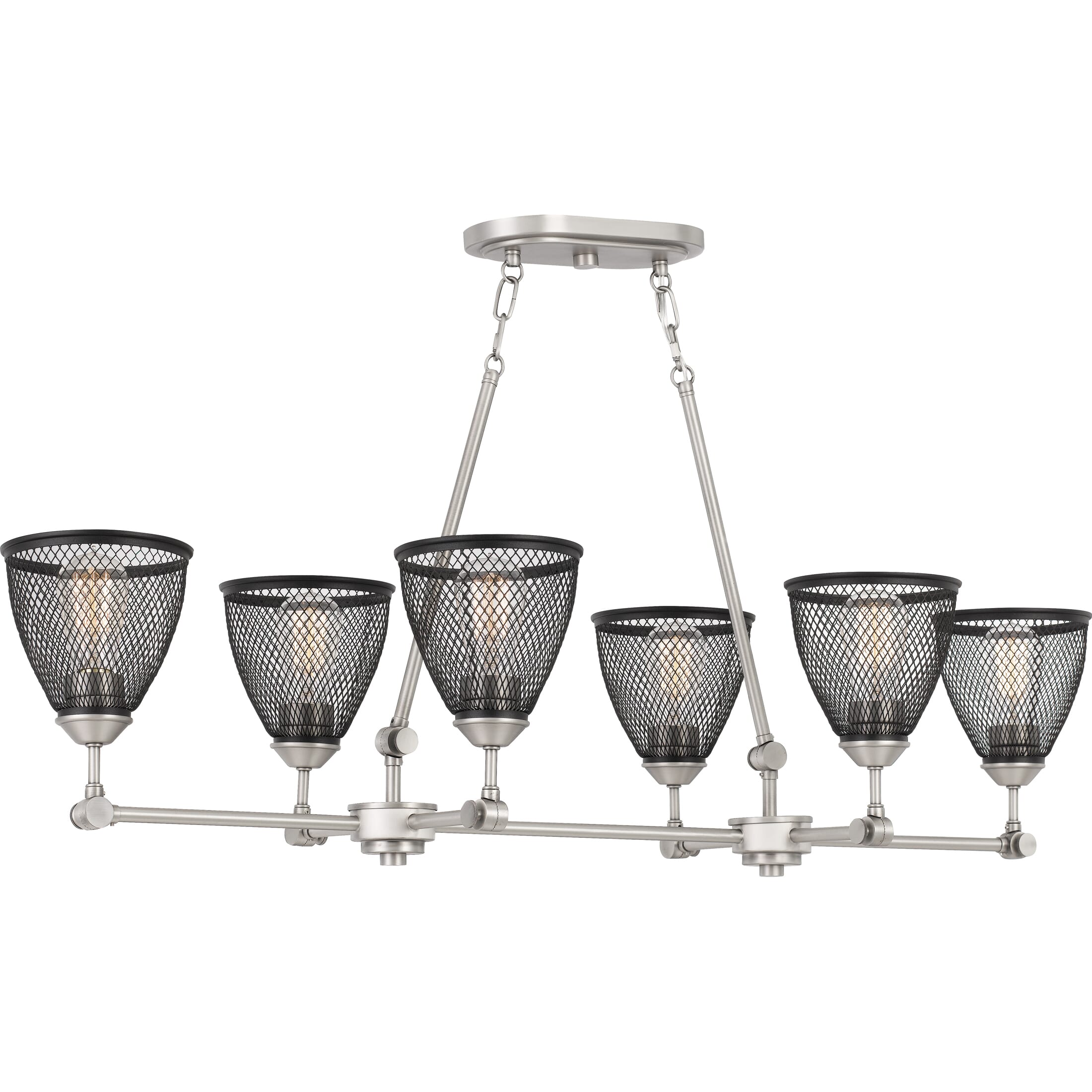 Quoizel Annex 6-Light 43" Kitchen Island Light in Antique Nickel