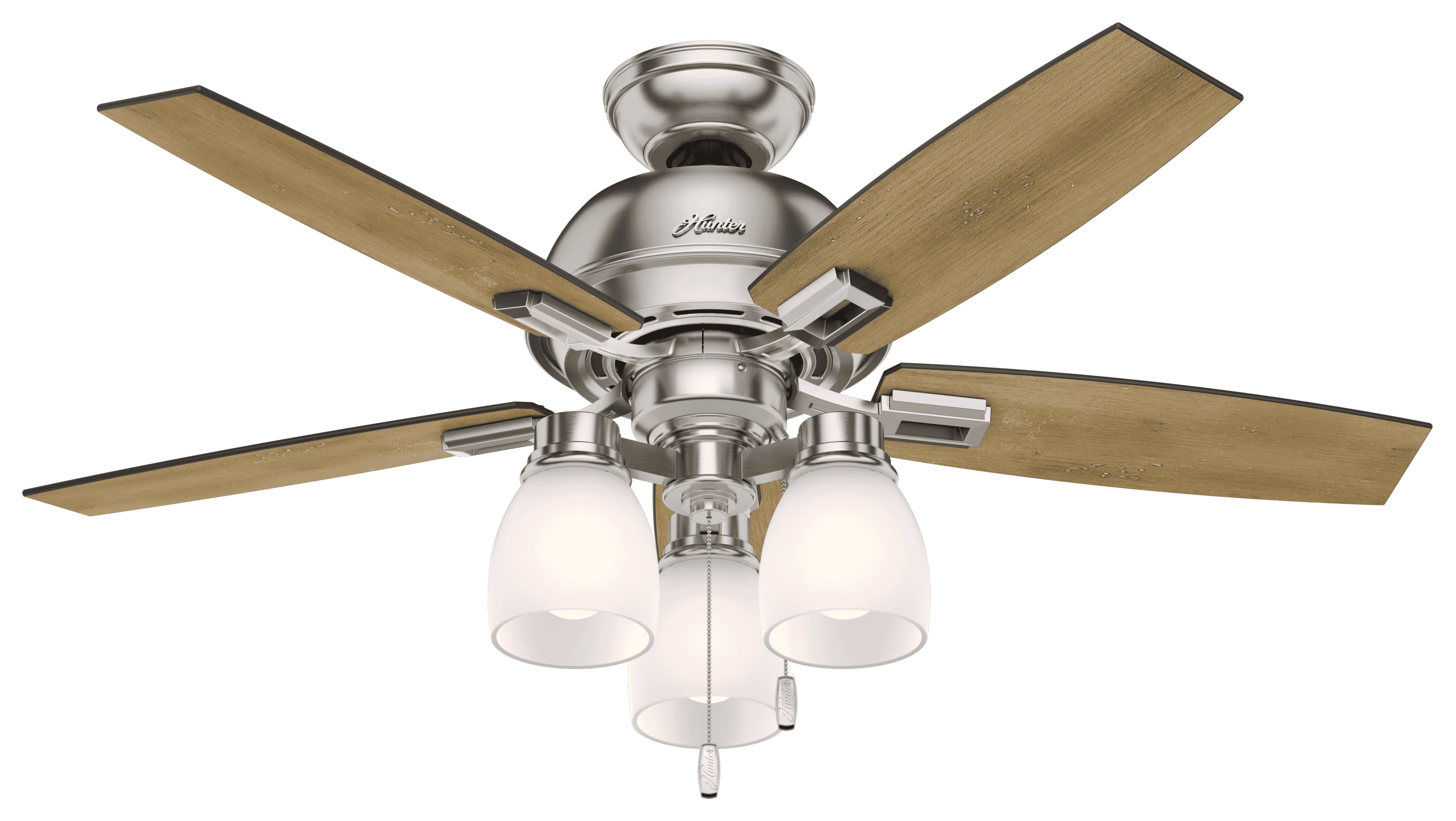 Hunter Donegan 3-Light 44" Indoor Ceiling Fan in Brushed Nickel