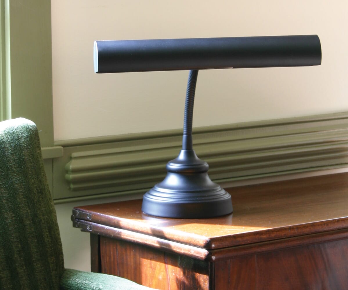 House of Troy Advent 14" Piano Desk Lamp in Black Finish