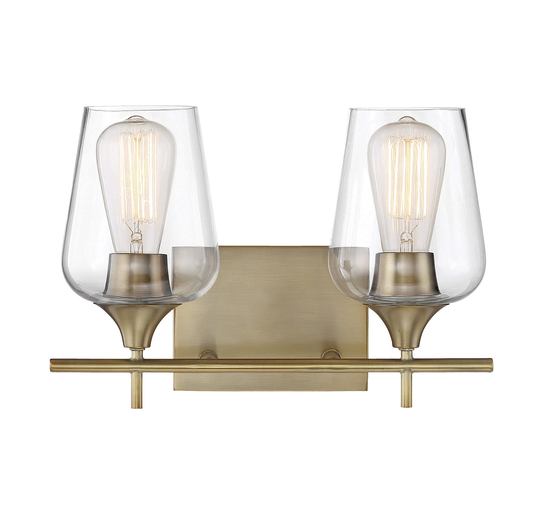 Trade Winds Aria 2-Light Bath Light in Natural Brass