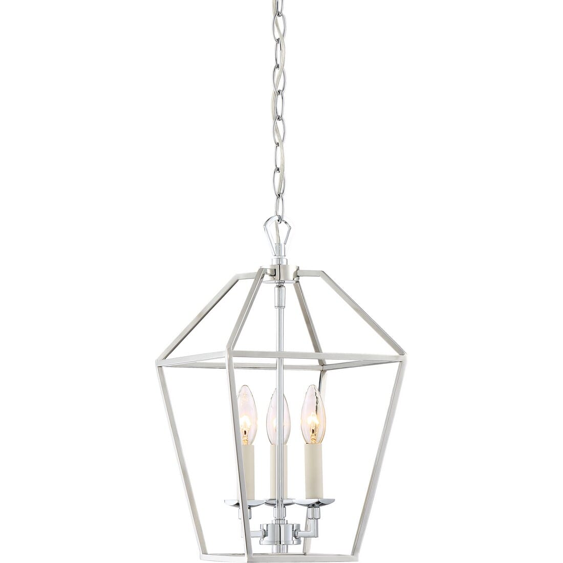 Quoizel Aviary 3-Light 17" Transitional Chandelier in Polished Nickel