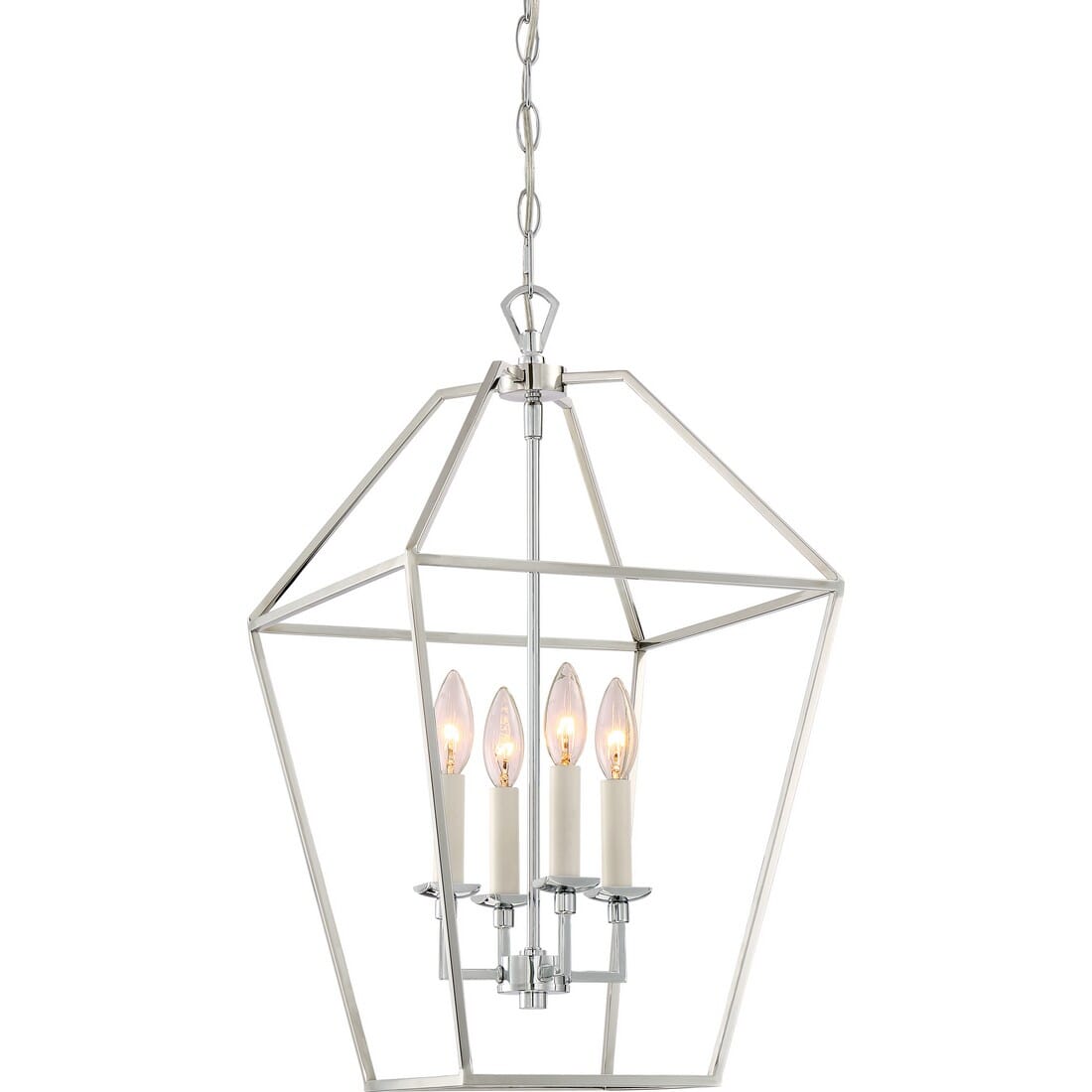 Quoizel Aviary 4-Light 23" Transitional Chandelier in Polished Nickel