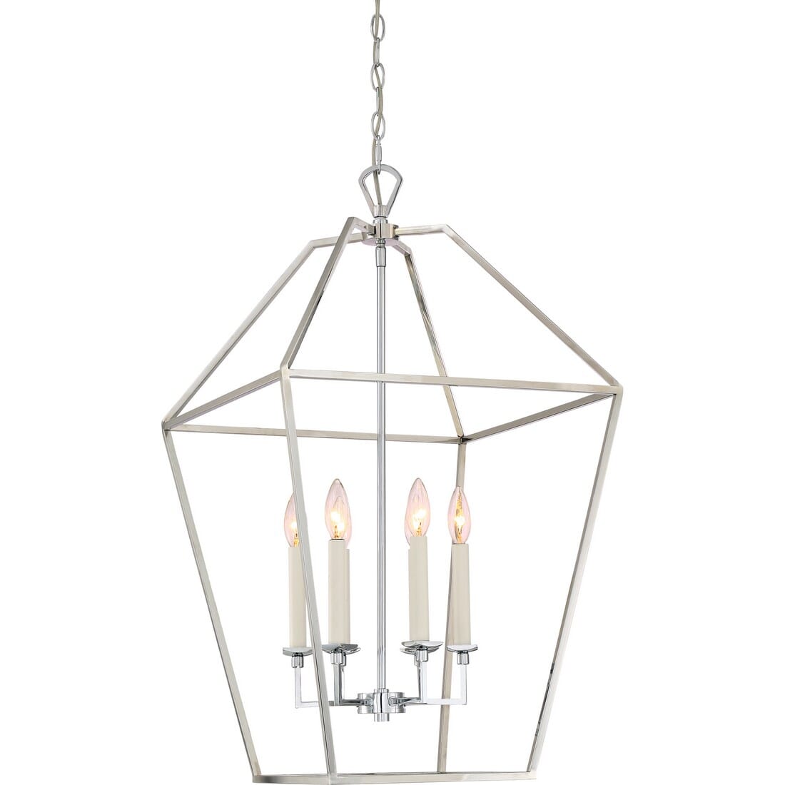 Quoizel Aviary 6-Light 32" Transitional Chandelier in Polished Nickel