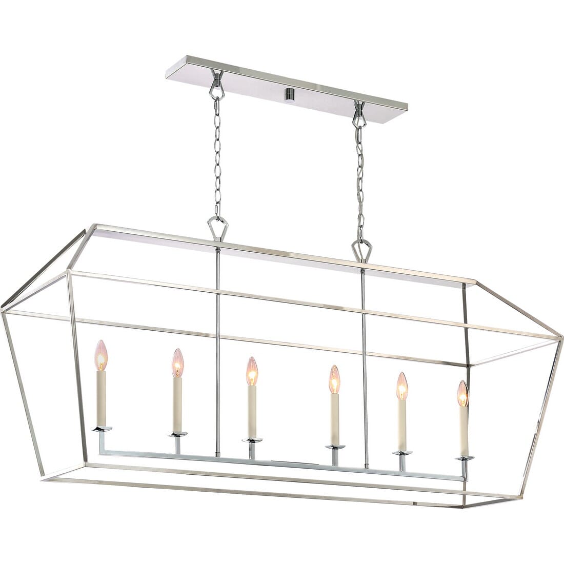 Quoizel Aviary 6-Light 54" Kitchen Island Light in Polished Nickel