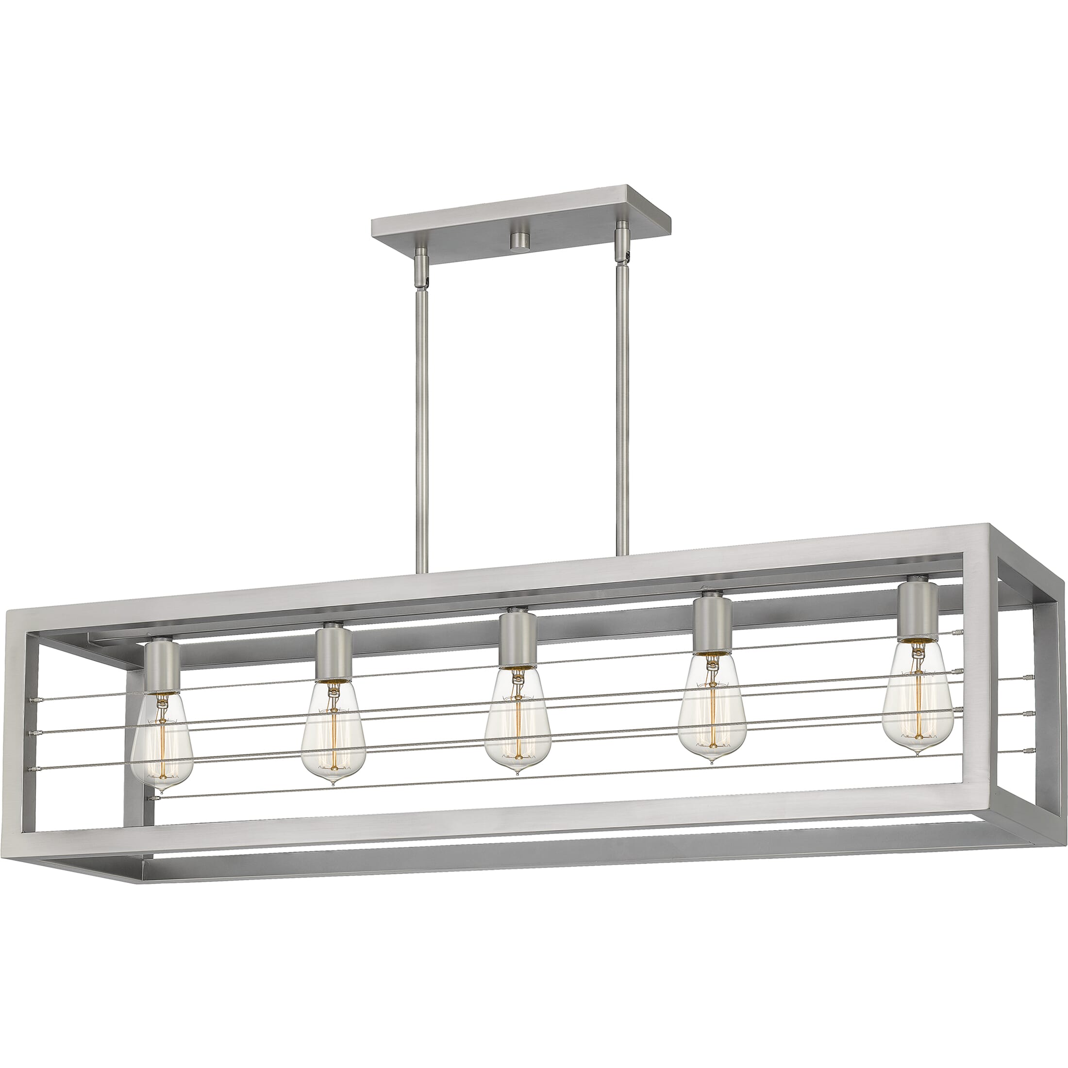 Quoizel Awendaw 5-Light 40" Kitchen Island Light in Antique Nickel