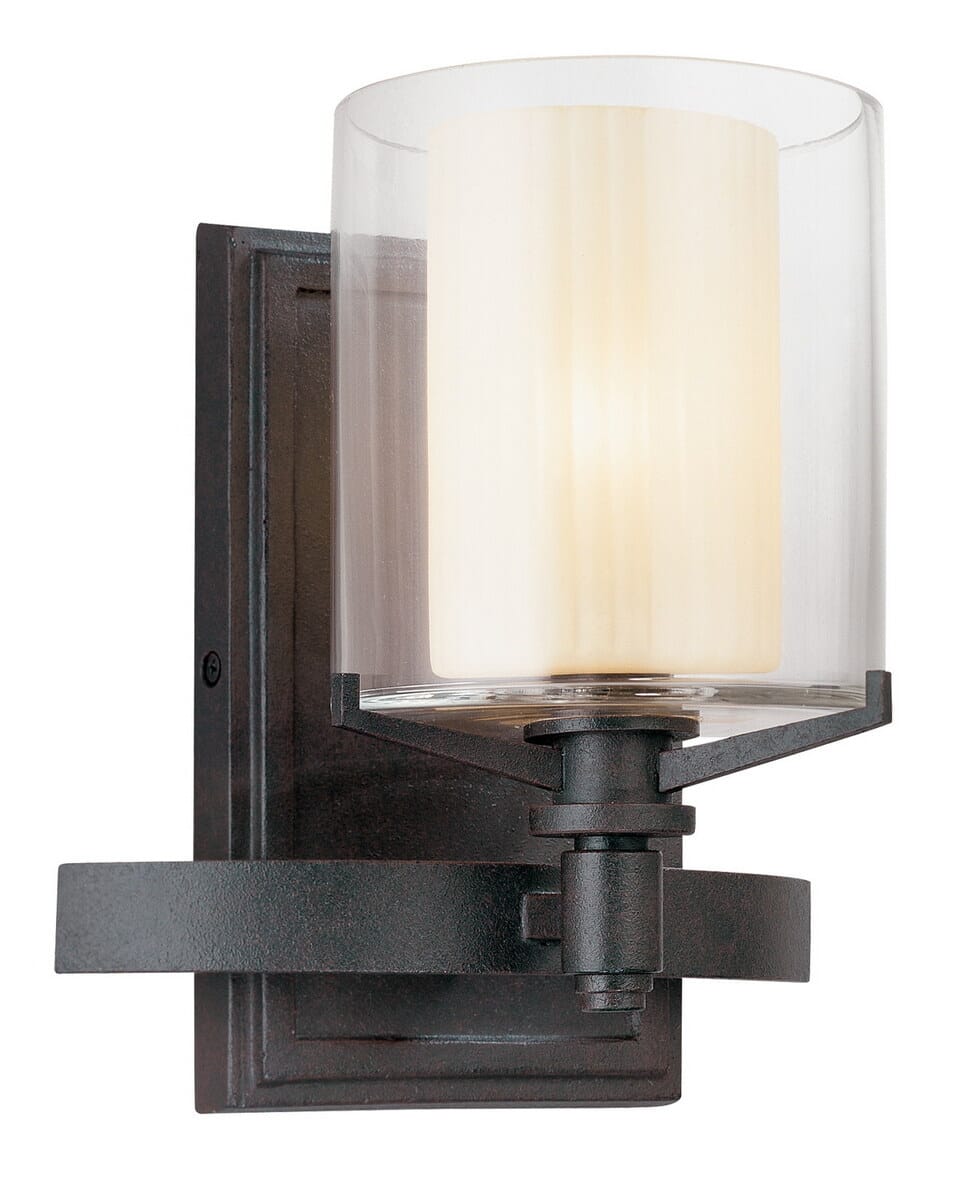 Troy Arcadia 8" Bathroom Vanity Light in French Iron