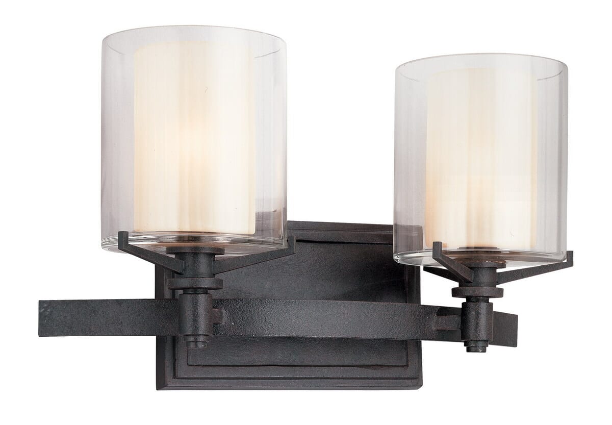 Troy Arcadia 2-Light 15" Bathroom Vanity Light in French Iron