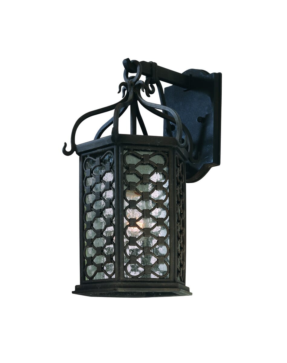 Troy Los Olivos 15" Outdoor Wall Light in Old Iron