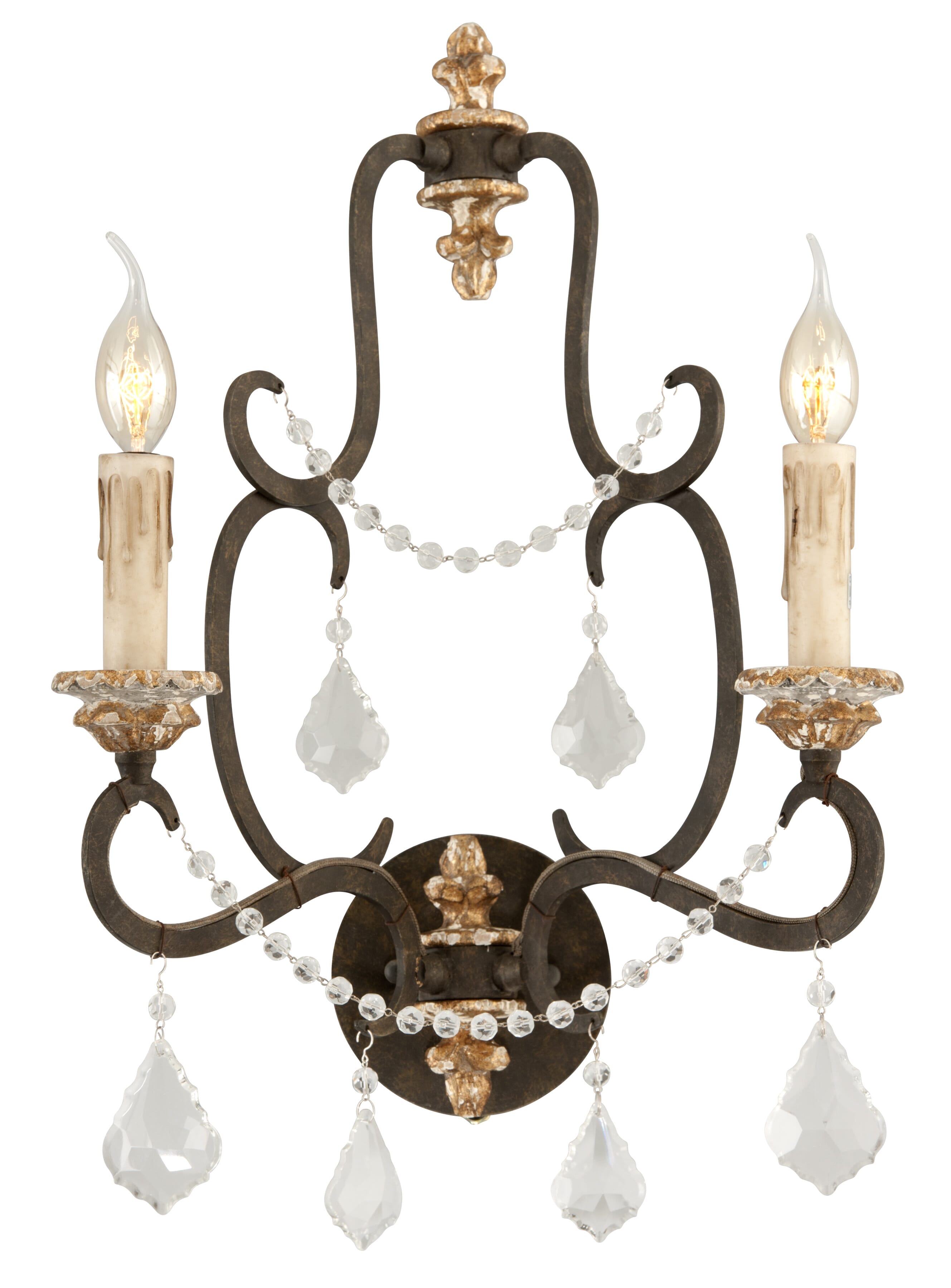 Troy Bordeaux 2-Light 21" Wall Sconce in Parisian Bronze