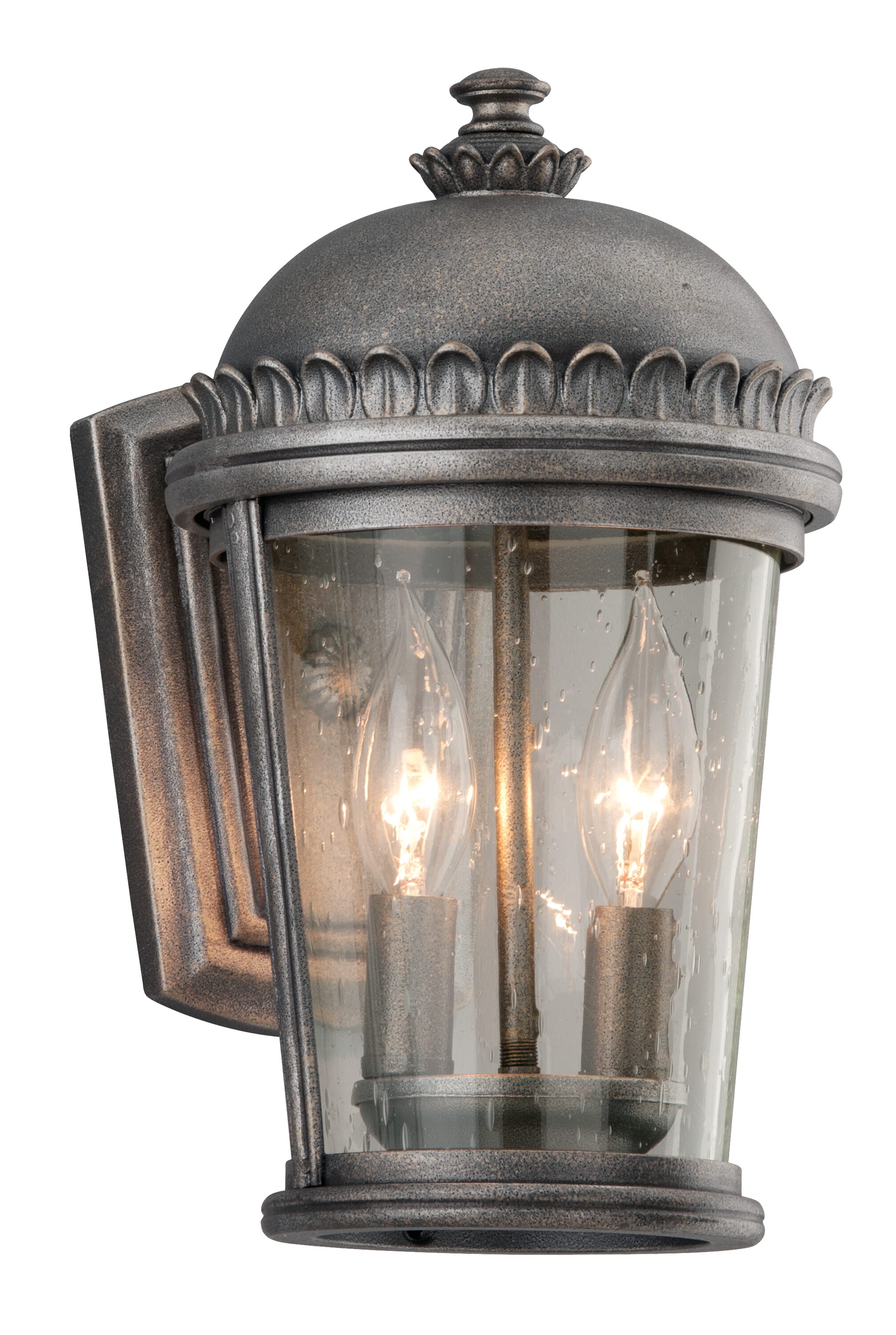 Troy Ambassador 2-Light 12" Outdoor Wall Light in Aged Pewter