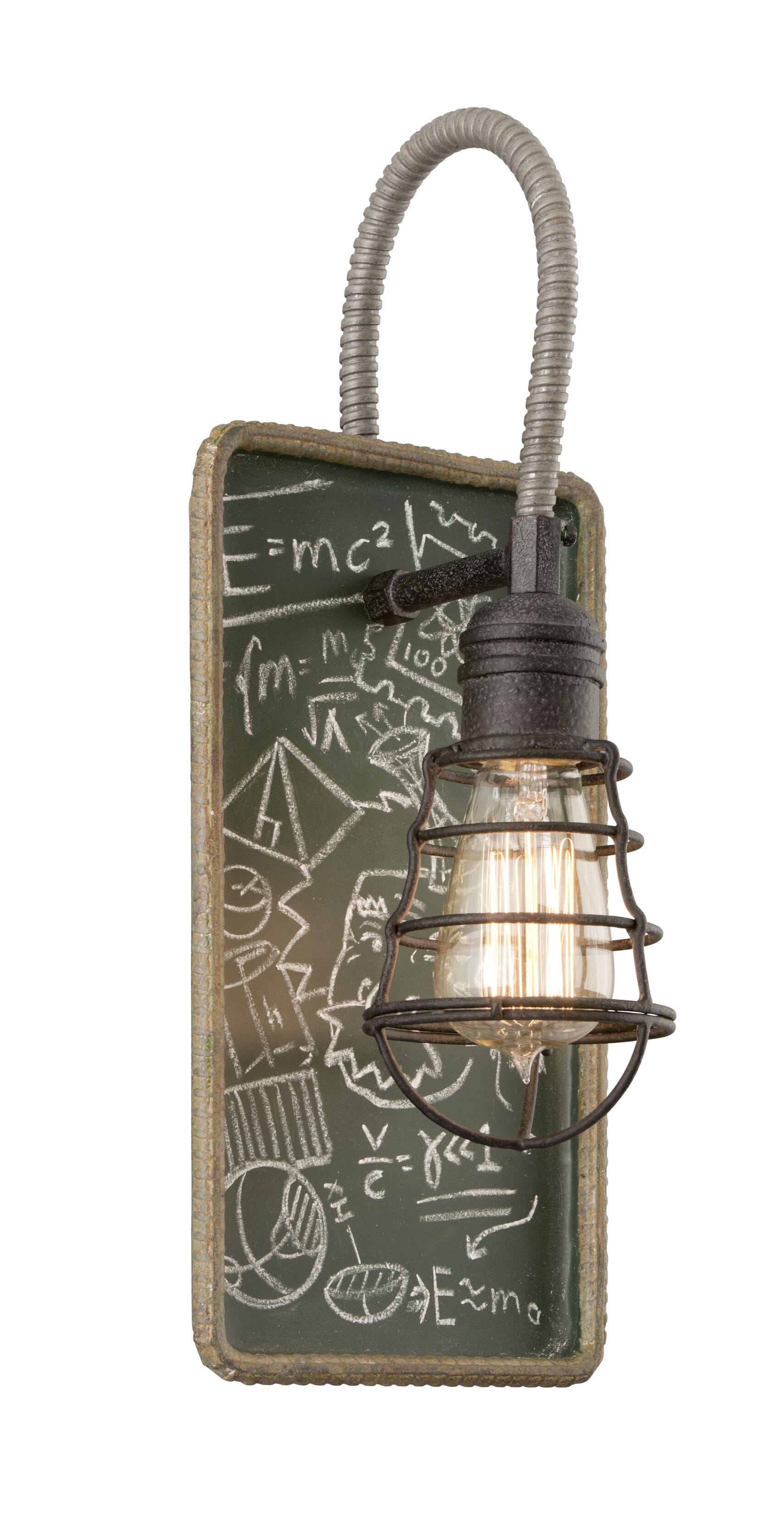 Troy Relativity 17" Wall Sconce in Salvage Zinc with Chalkboard