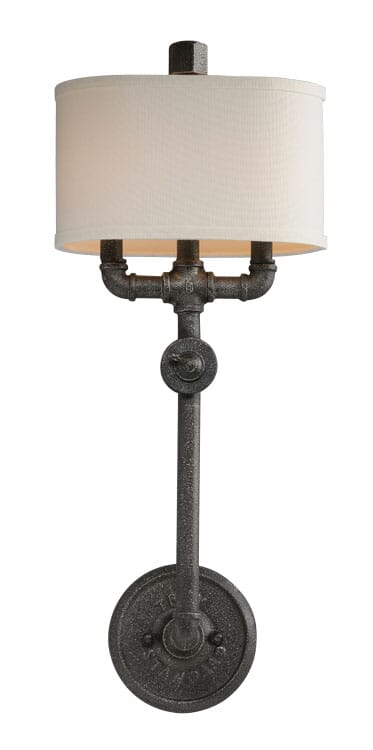 Troy Conduit 2-Light 27" Wall Sconce in Old Silver