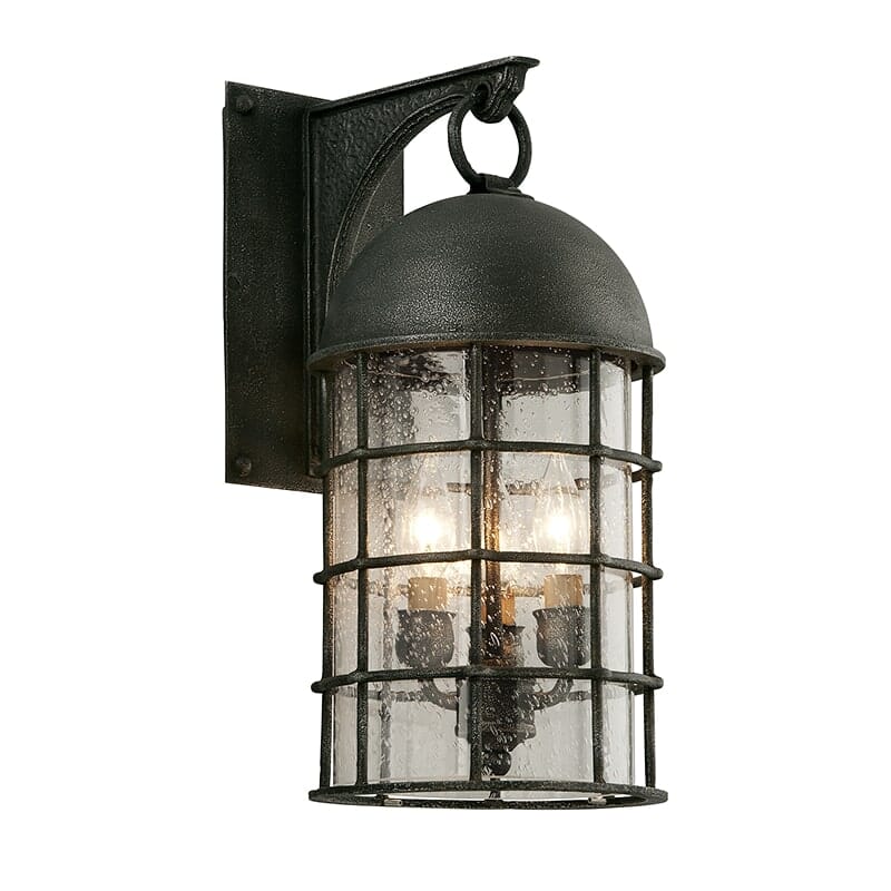 Troy Charlemagne 3-Light 18" Outdoor Wall Light in Aged Pewter