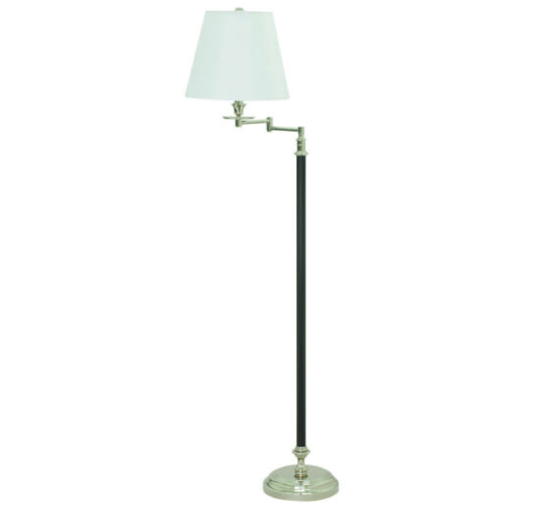 House of Troy Bennington 61" Floor Lamp in Black/Polished Nickel