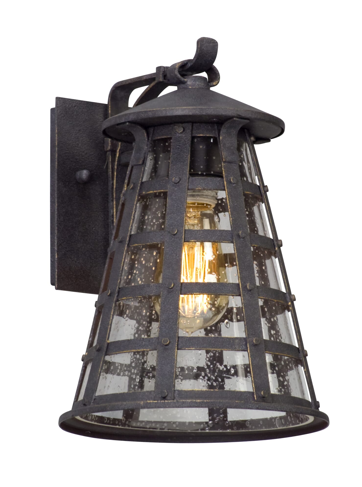 Troy Benjamin 12" Outdoor Wall Light in Vintage Iron