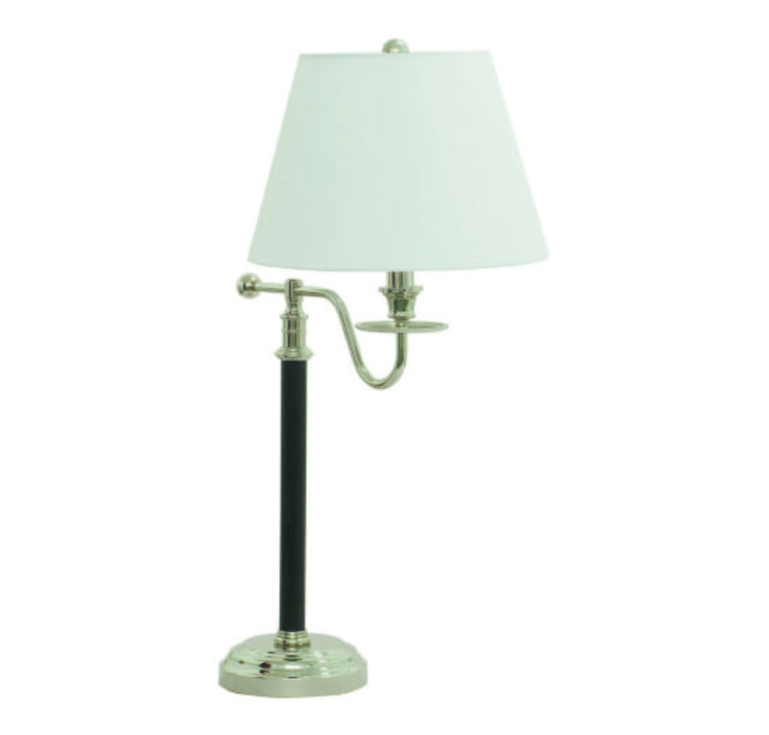 House of Troy Bennington 28.5" Table Lamp in Black/Polished Nickel