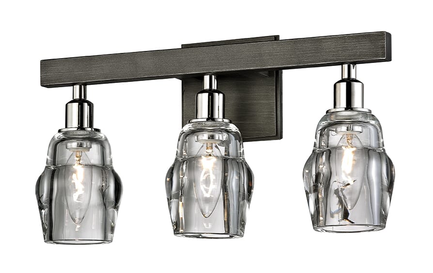 Troy Citizen 3-Light 17" Bathroom Vanity Light in Graphite and Polished Nickel