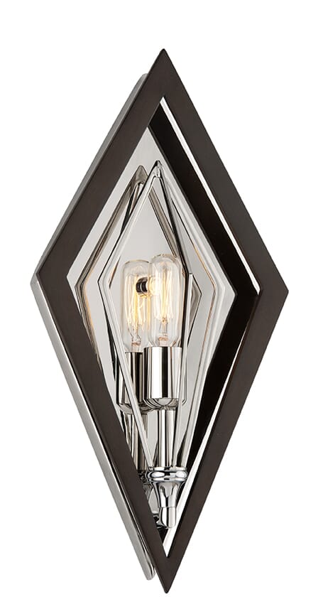 Troy Javelin 16" Wall Sconce in Bronze and Polished Stainless