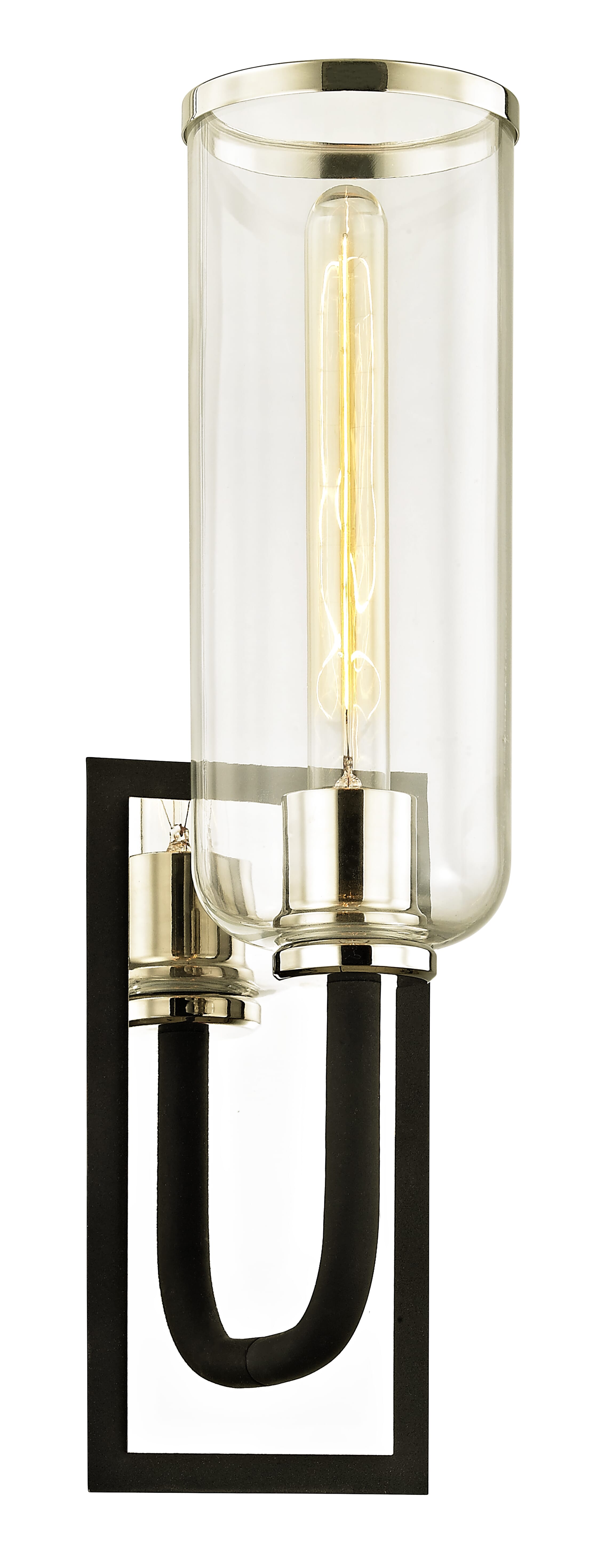 Troy Aeon 20" Wall Sconce in Carbide Black & Polished Nickel