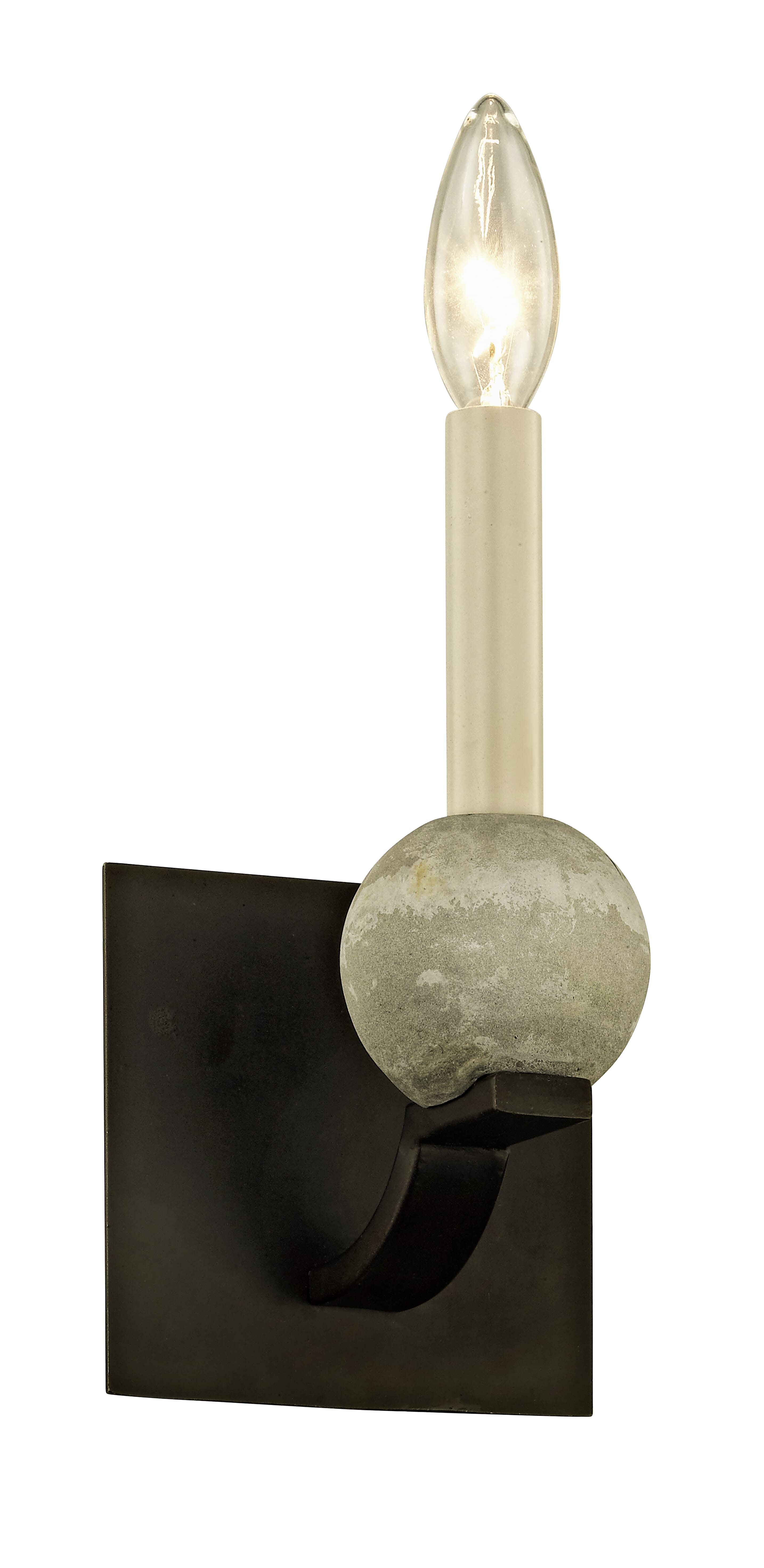 Troy Tallulah 9" Wall Sconce in Natural Rust with Raw Concrete