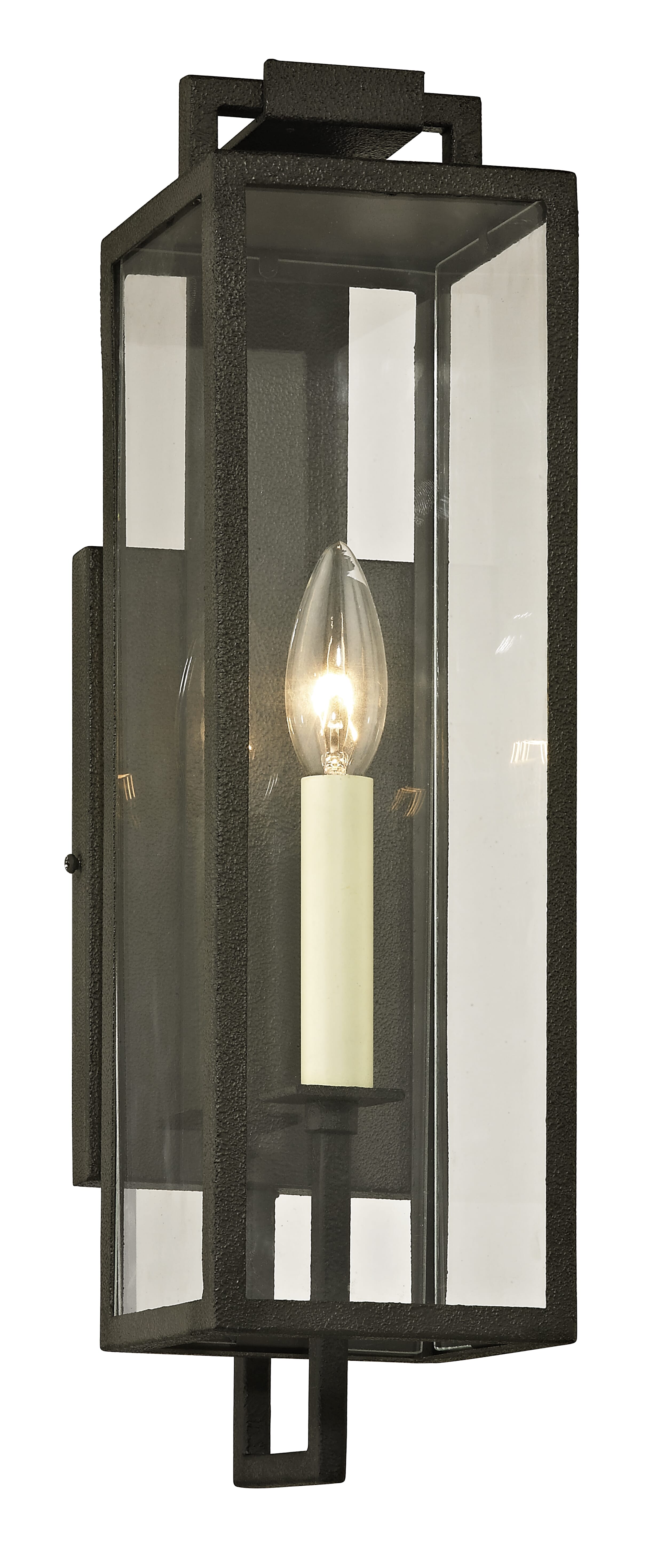 Troy Beckham 17" Outdoor Wall Light in Forged Iron