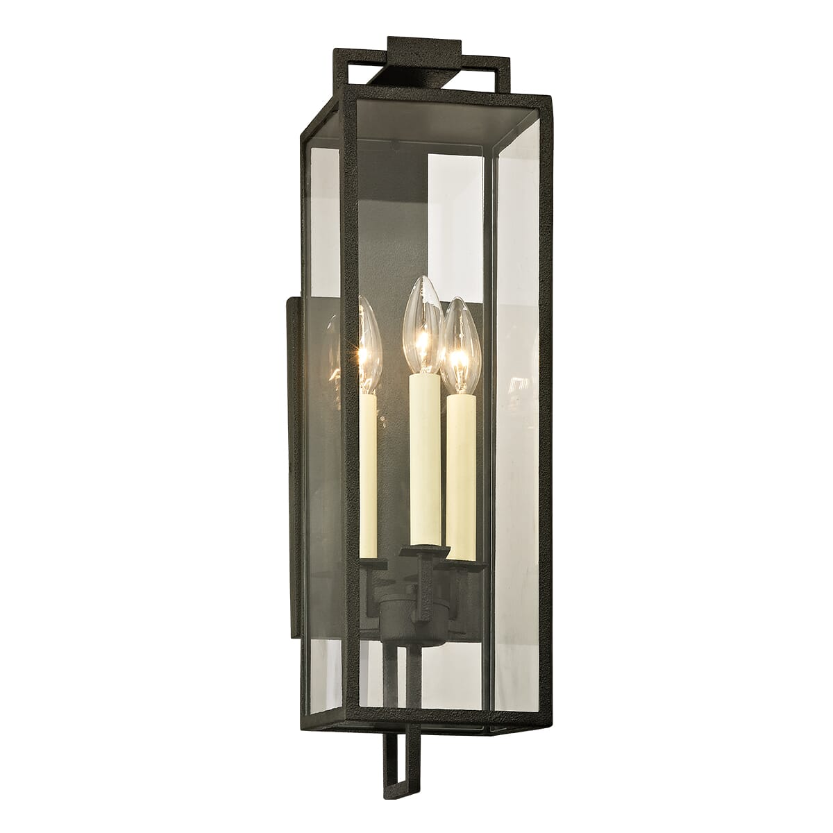 Troy Beckham 3-Light Outdoor Wall Light in Forged Iron