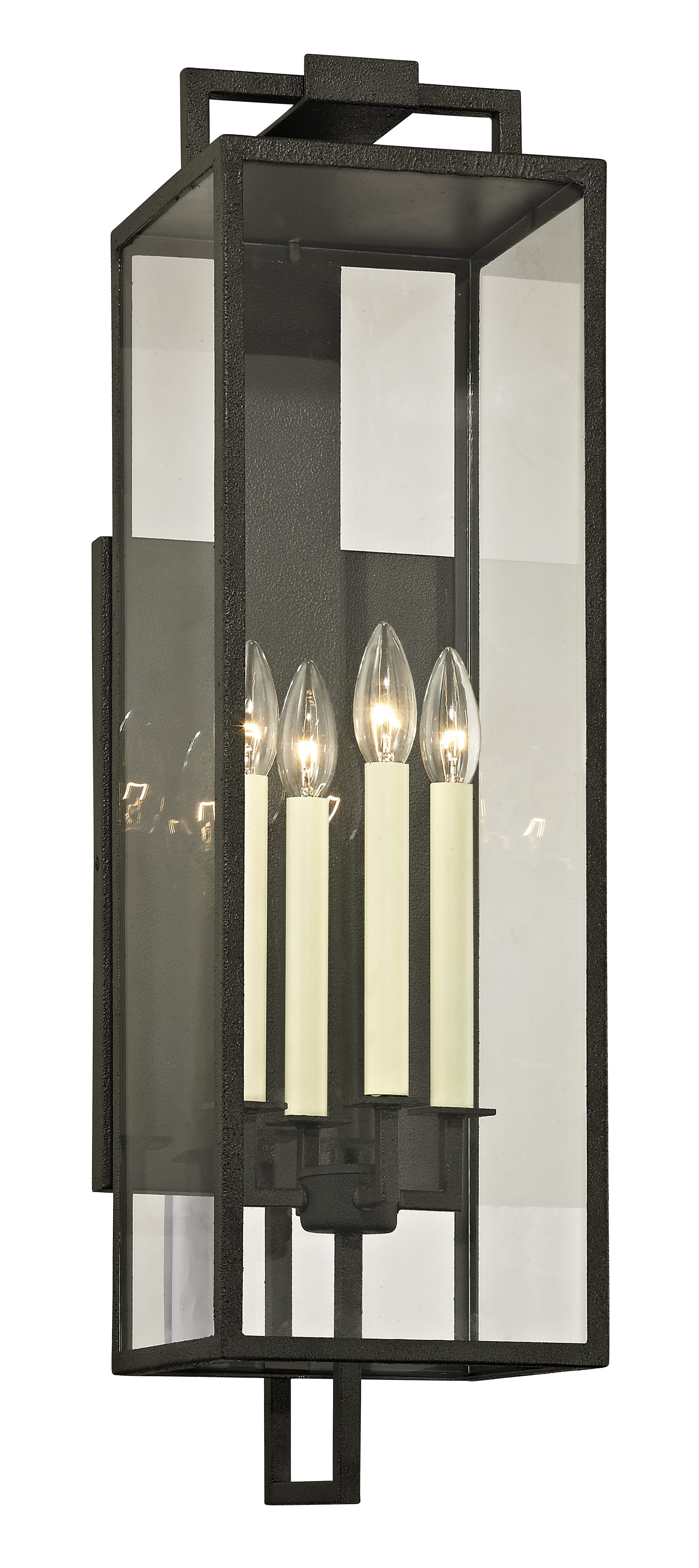 Troy Beckham 4-Light 29" Outdoor Wall Light in Forged Iron