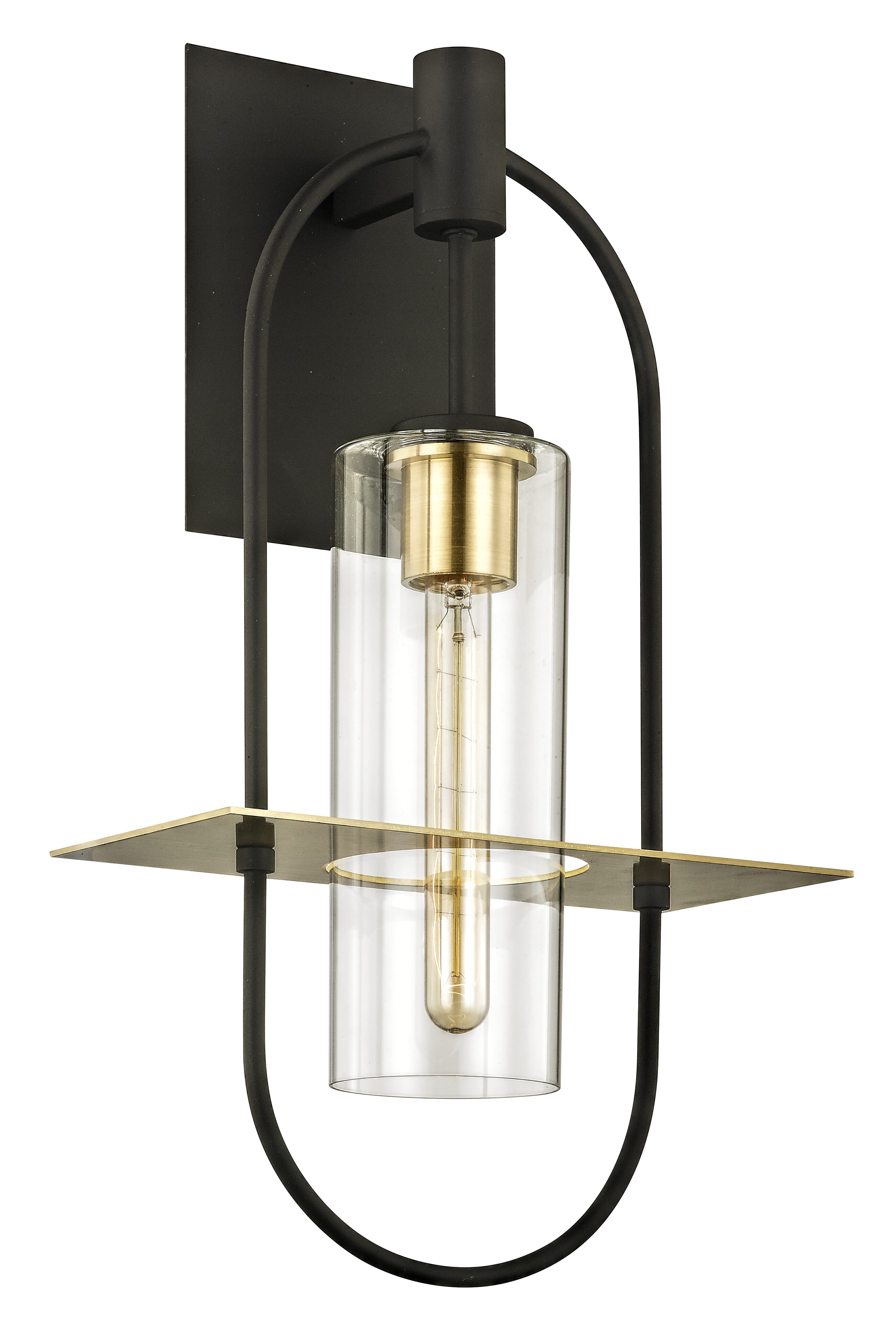 Troy Smyth 22" Outdoor Wall Light in Dark Bronze andÂ Brushed Brass