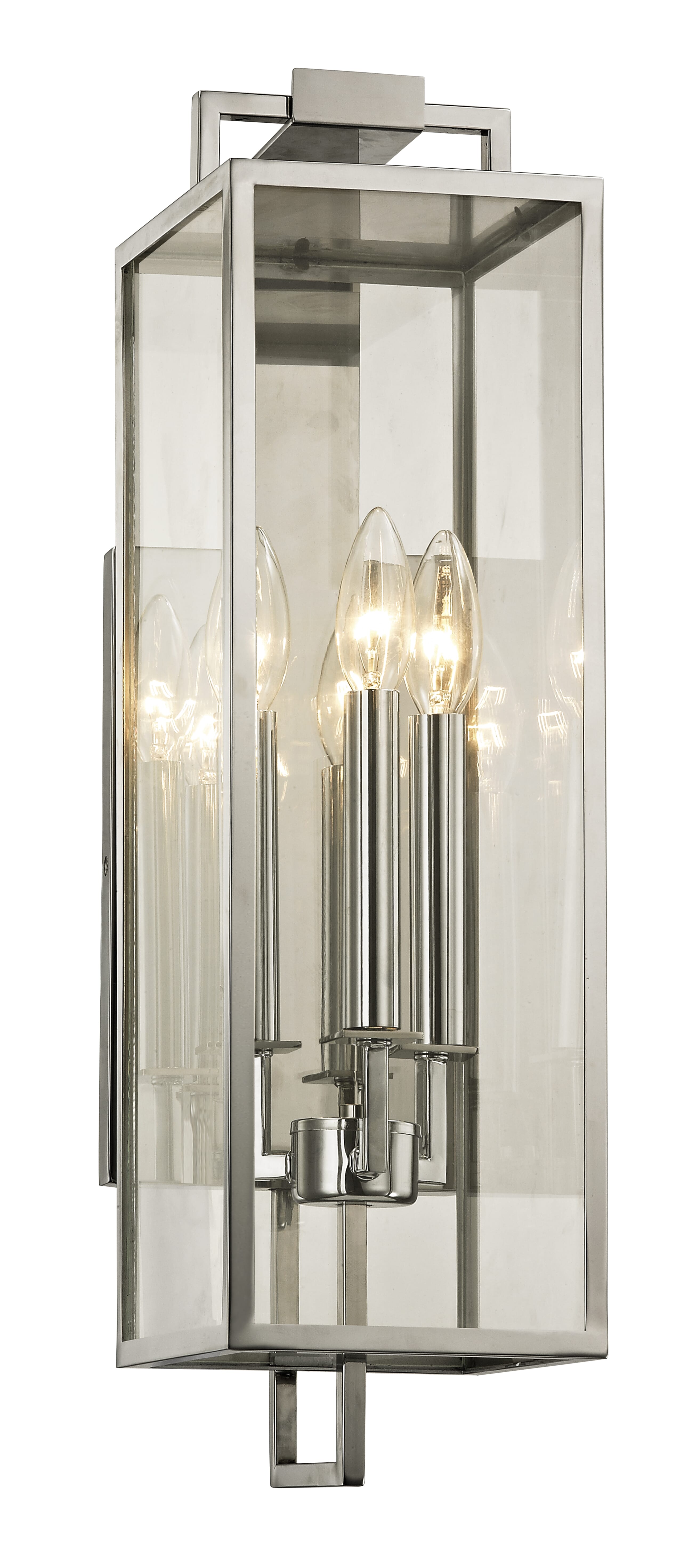 Troy Beckham 3-Light 22" Outdoor Wall Light in Polished Stainless