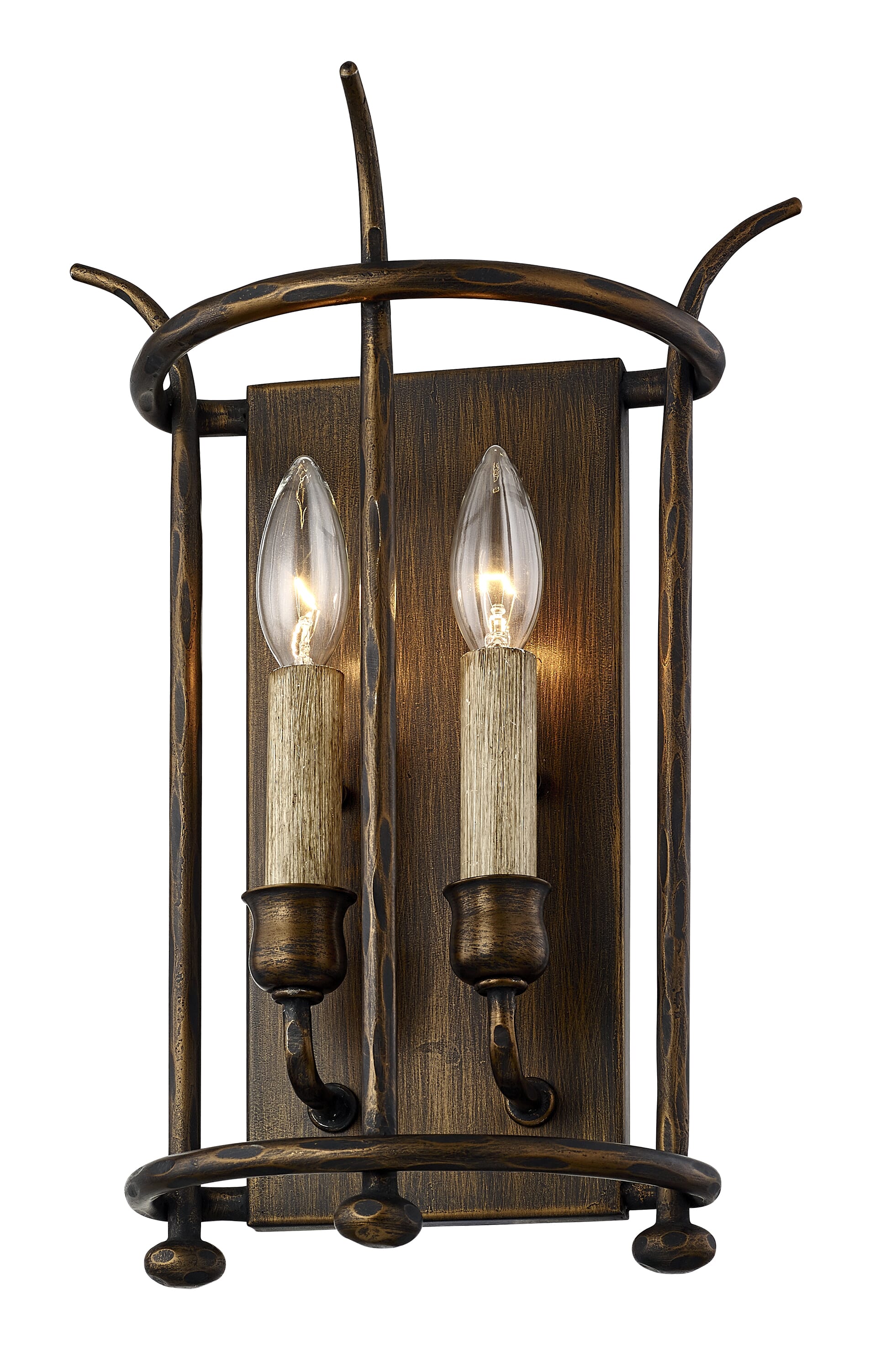 Troy Paso Robles 2-Light 15" Wall Sconce in Pompeii Bronze