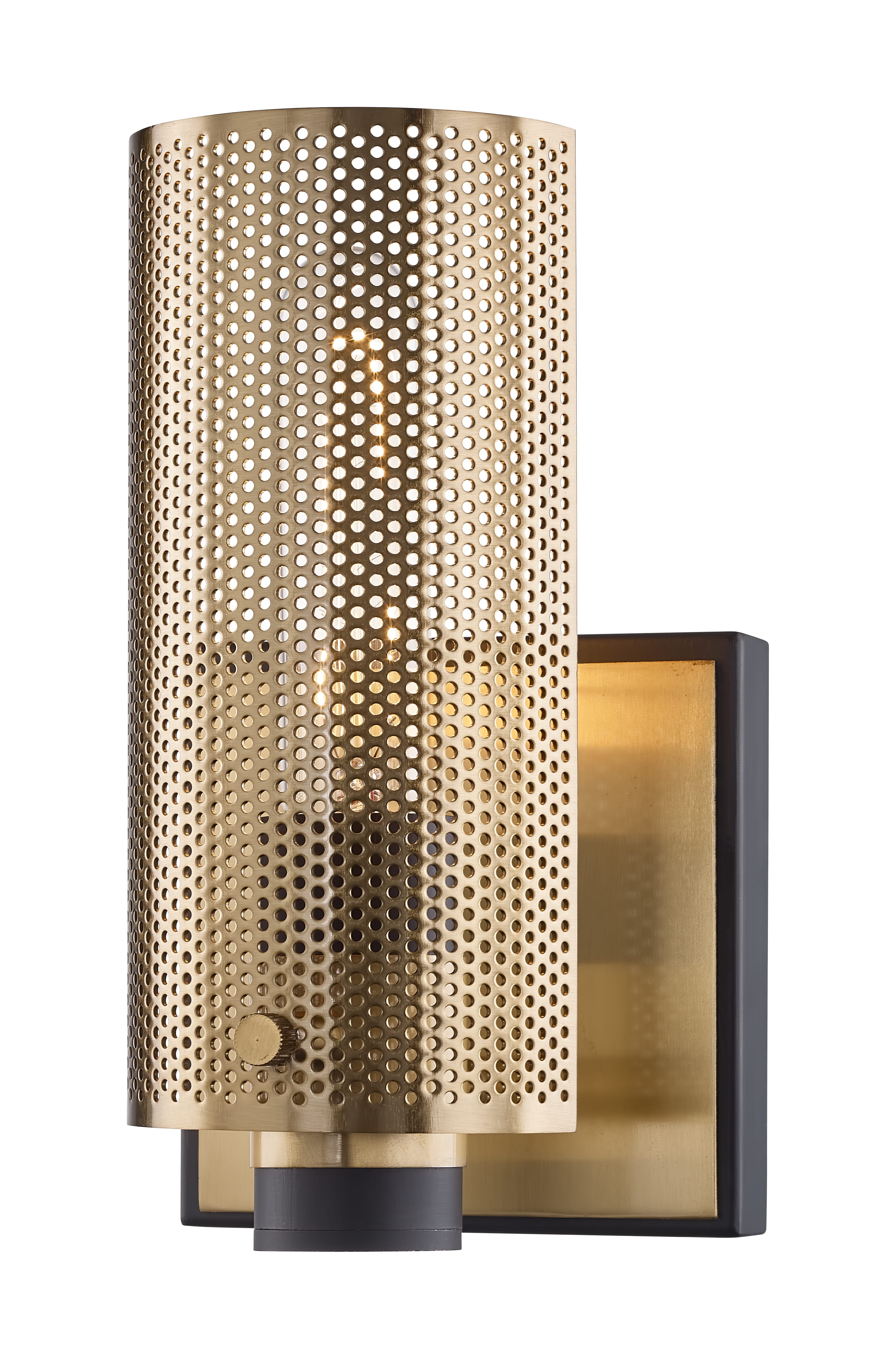 Troy Pilsen 9" Wall Sconce in Modern Bronze and Aged Brass