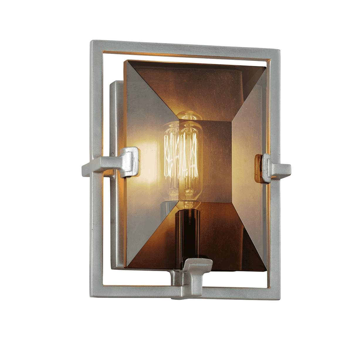 Troy Prism 9" Wall Sconce in Silver Leaf