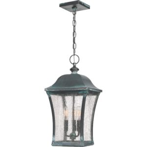 Quoizel Bardstown 3-Light 10" Outdoor Hanging Light in Aged Verde