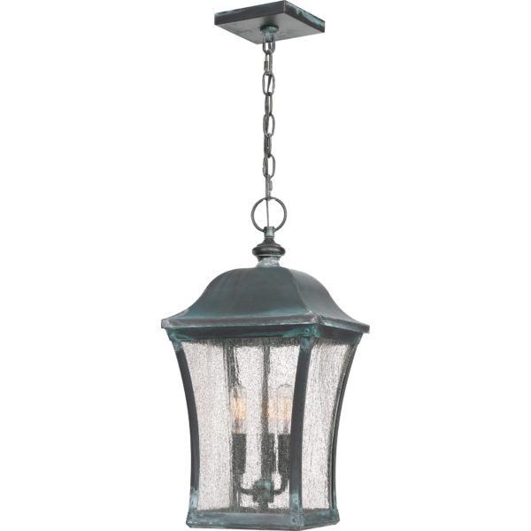 Quoizel Bardstown 3-Light 10" Outdoor Hanging Light in Aged Verde