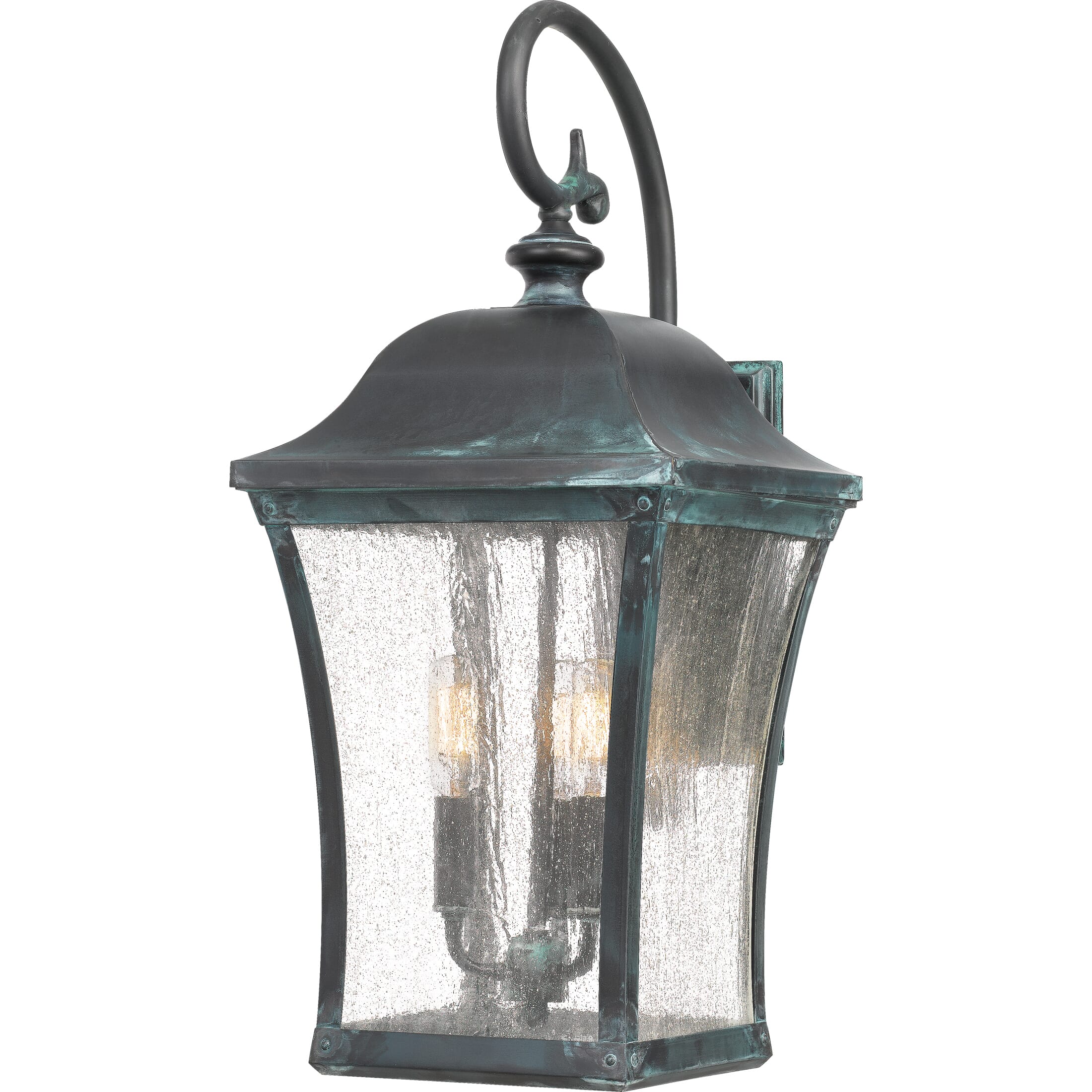 Quoizel Bardstown 3-Light 10" Outdoor Wall Light in Aged Verde