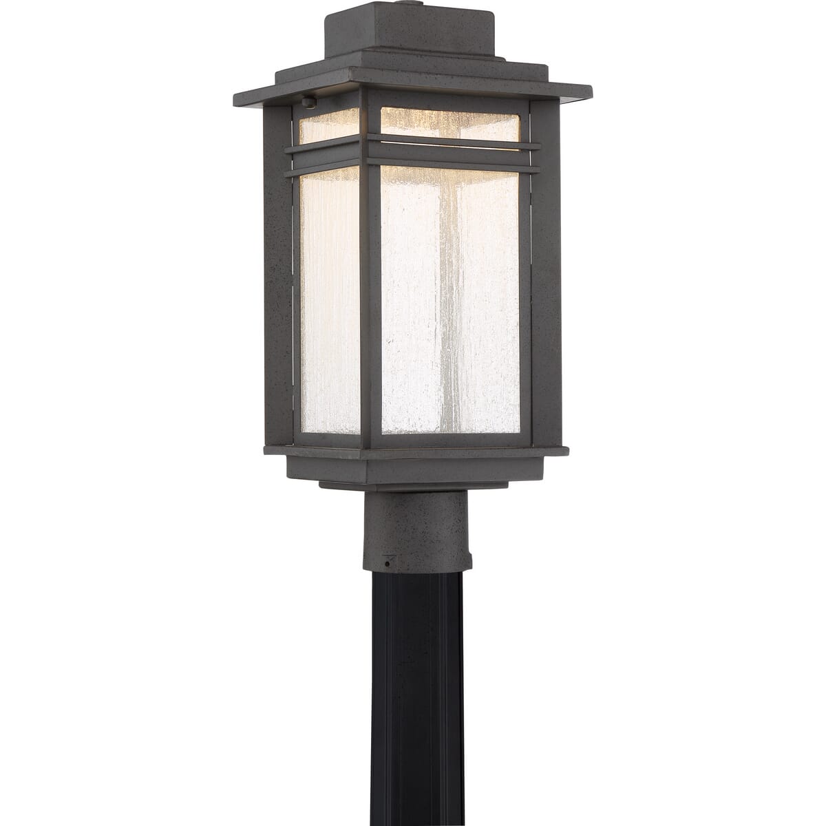 Quoizel Beacon 9" Outdoor Post Light in Stone Black