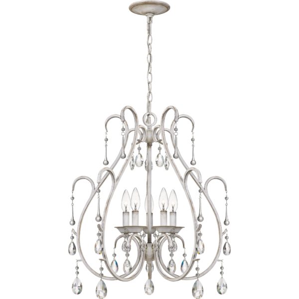 Quoizel Blanca 5-Light 25" Transitional Chandelier in Antique White