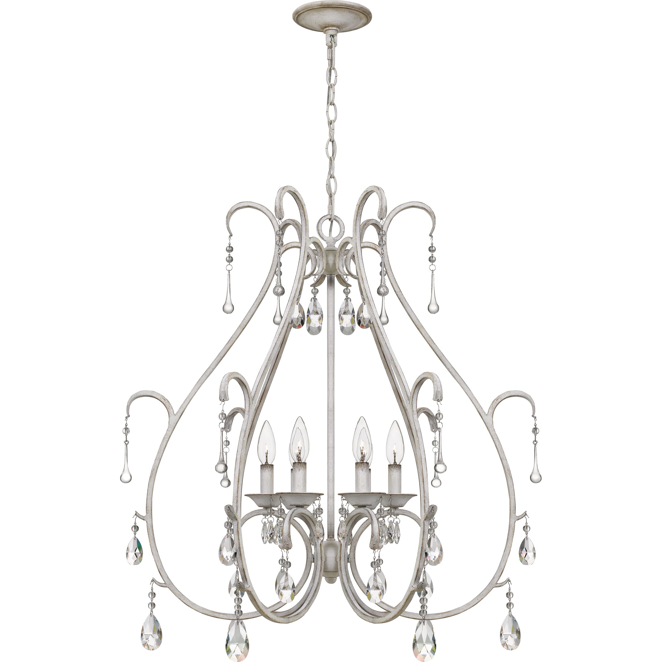 Quoizel Blanca 6-Light 30" Transitional Chandelier in Antique White