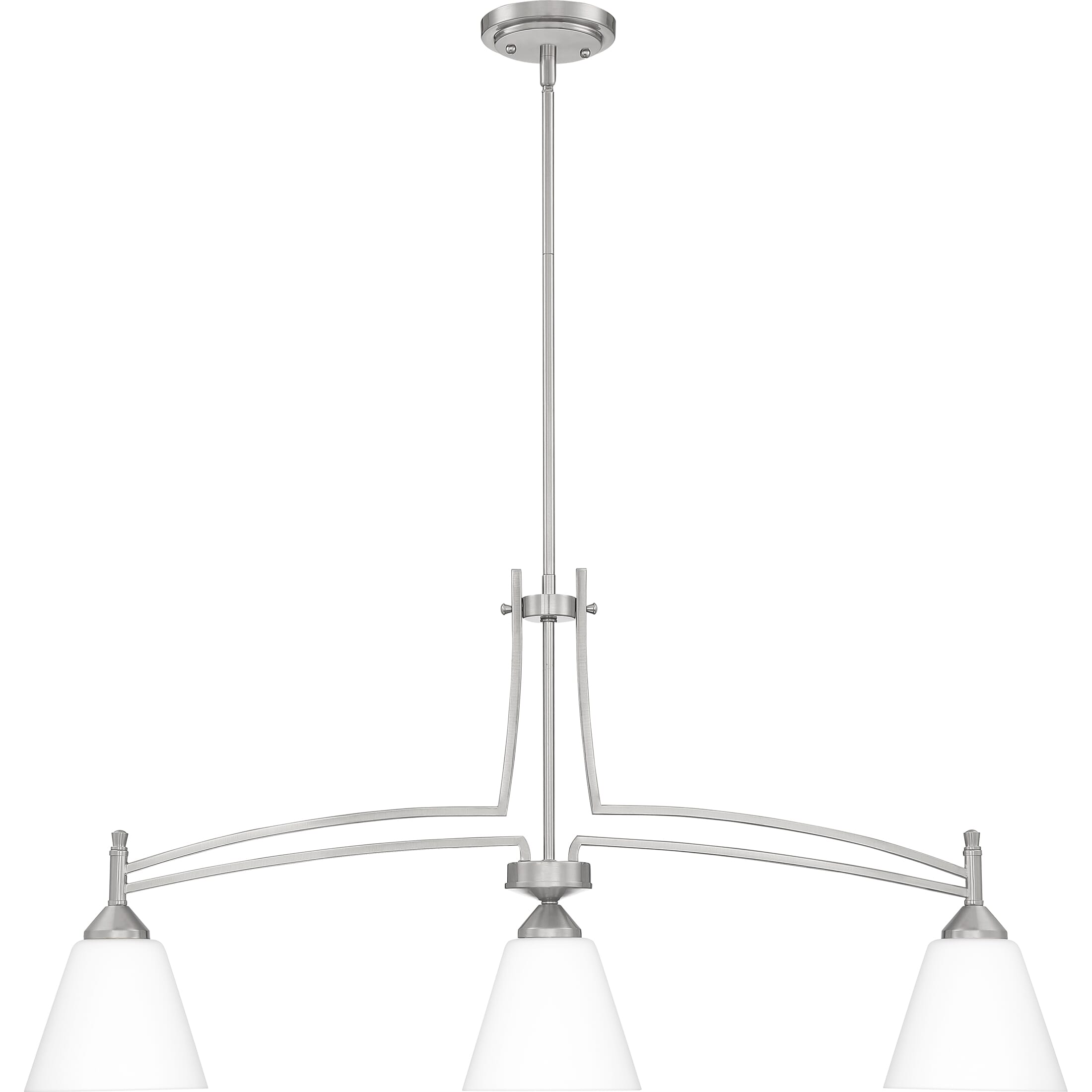 Quoizel Billingsley 3-Light 38" Kitchen Island Light in Brushed Nickel